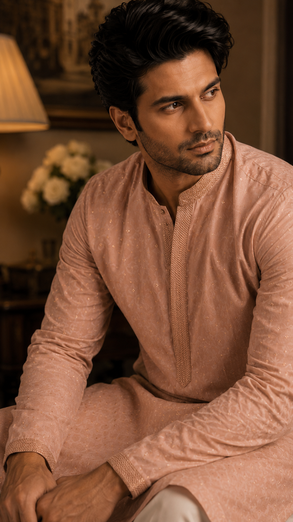 Dusty Pink Cotton Silk Kurta Set