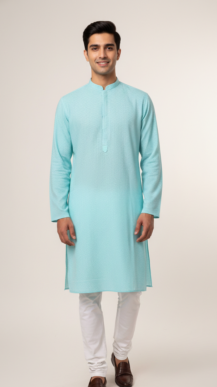 Light Blue Chikankari Kurta Set