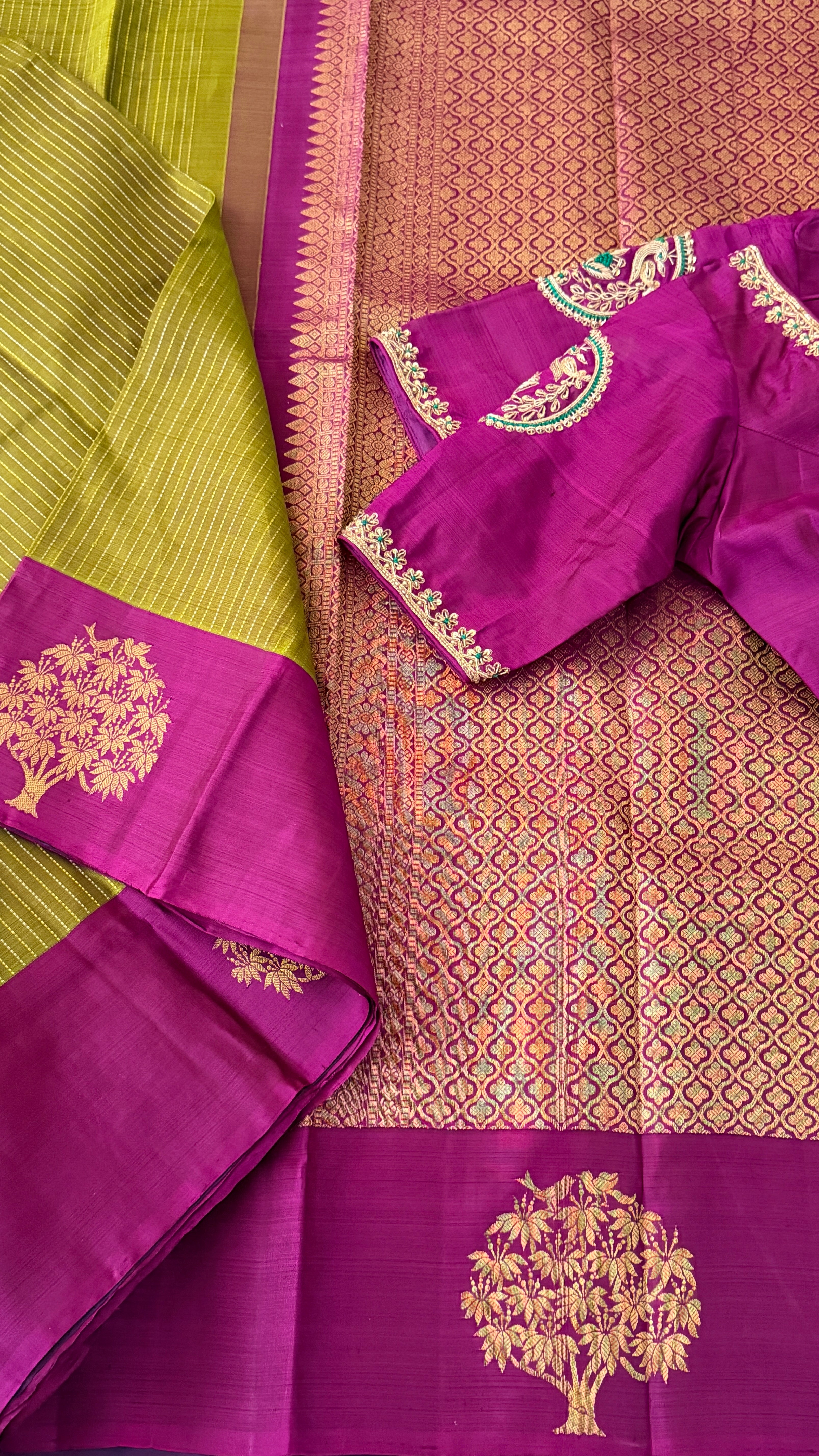 Green Kanchi Silk Saree