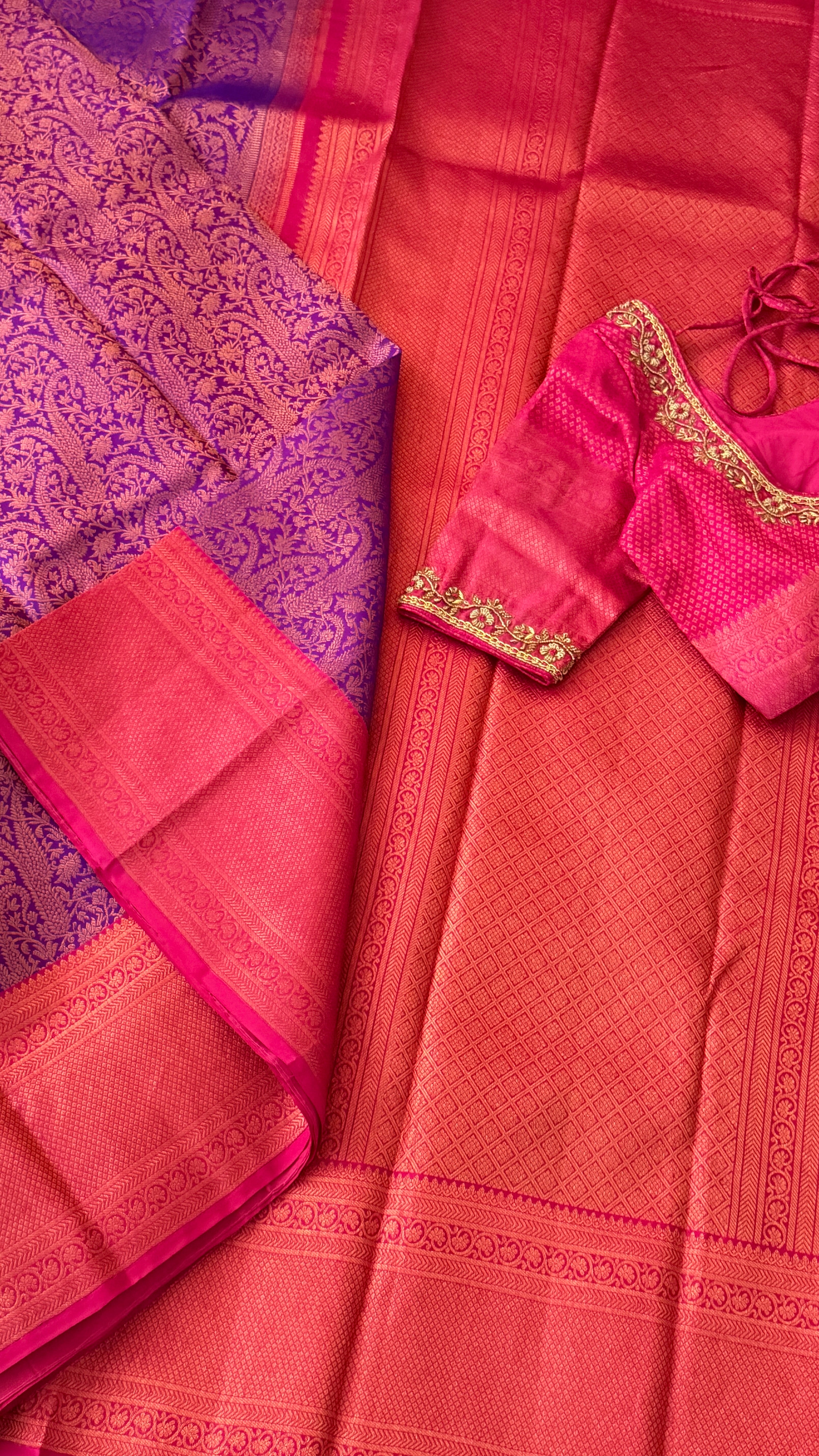 Purple Kanchi Silk Saree