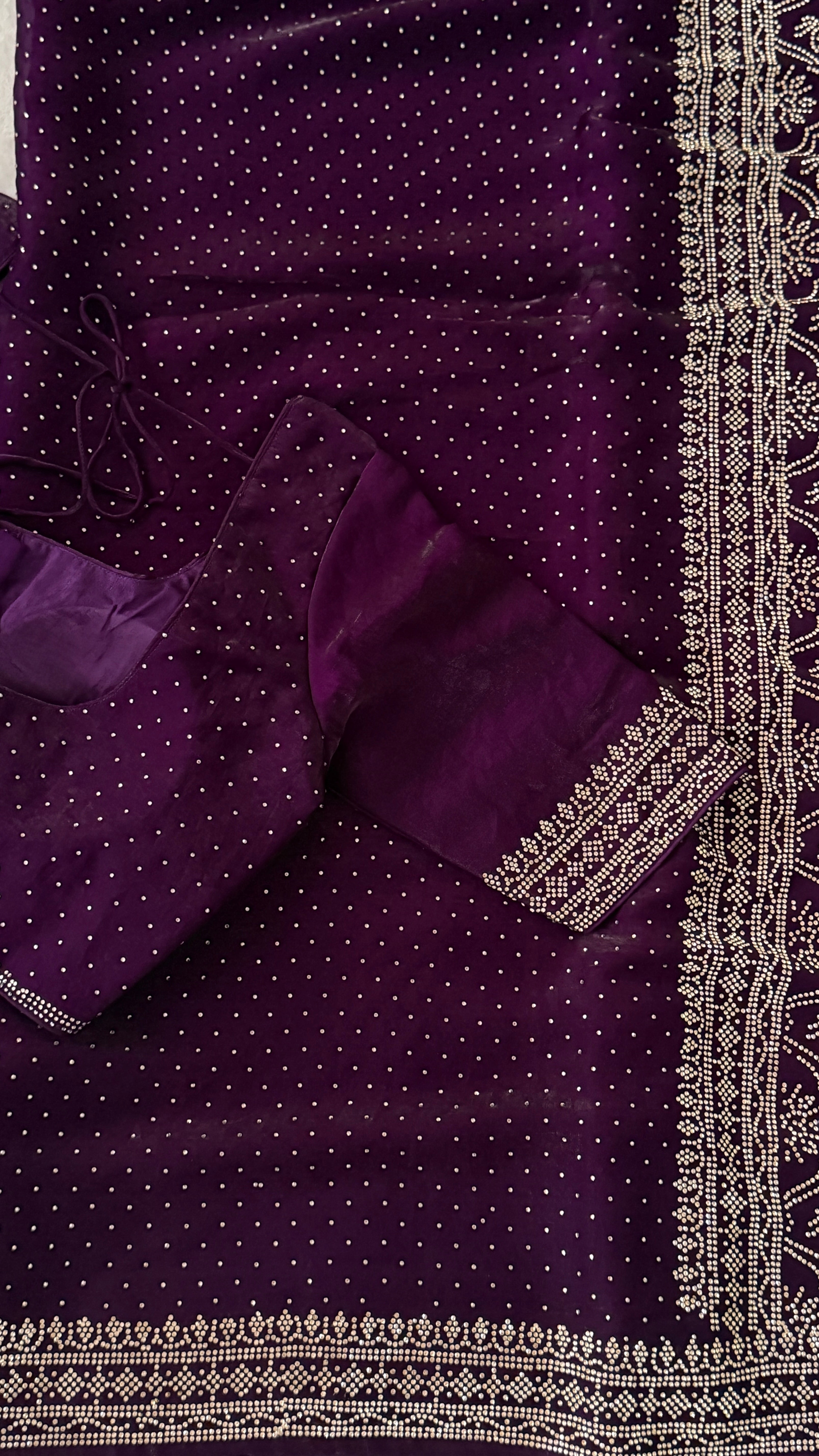 Wine Swarowski Saree