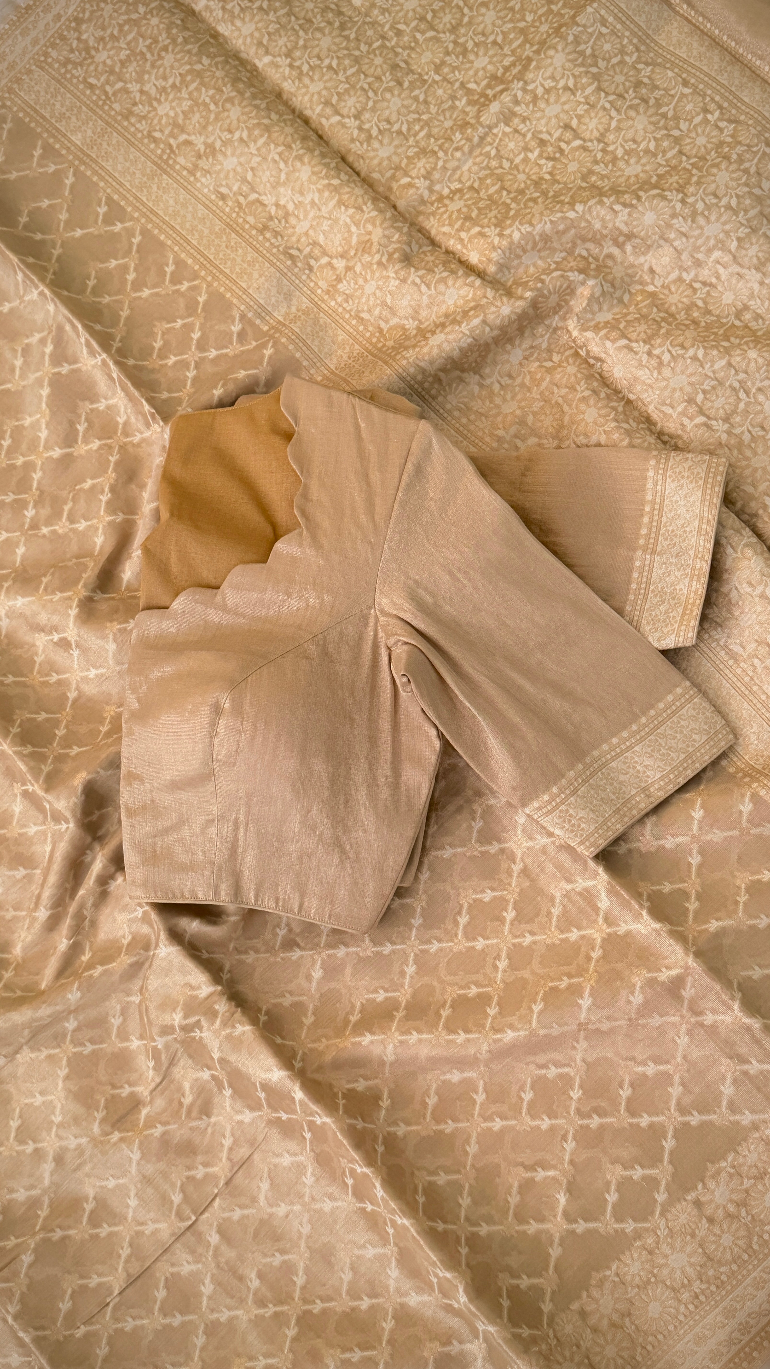 Beige Kota Tissue Saree