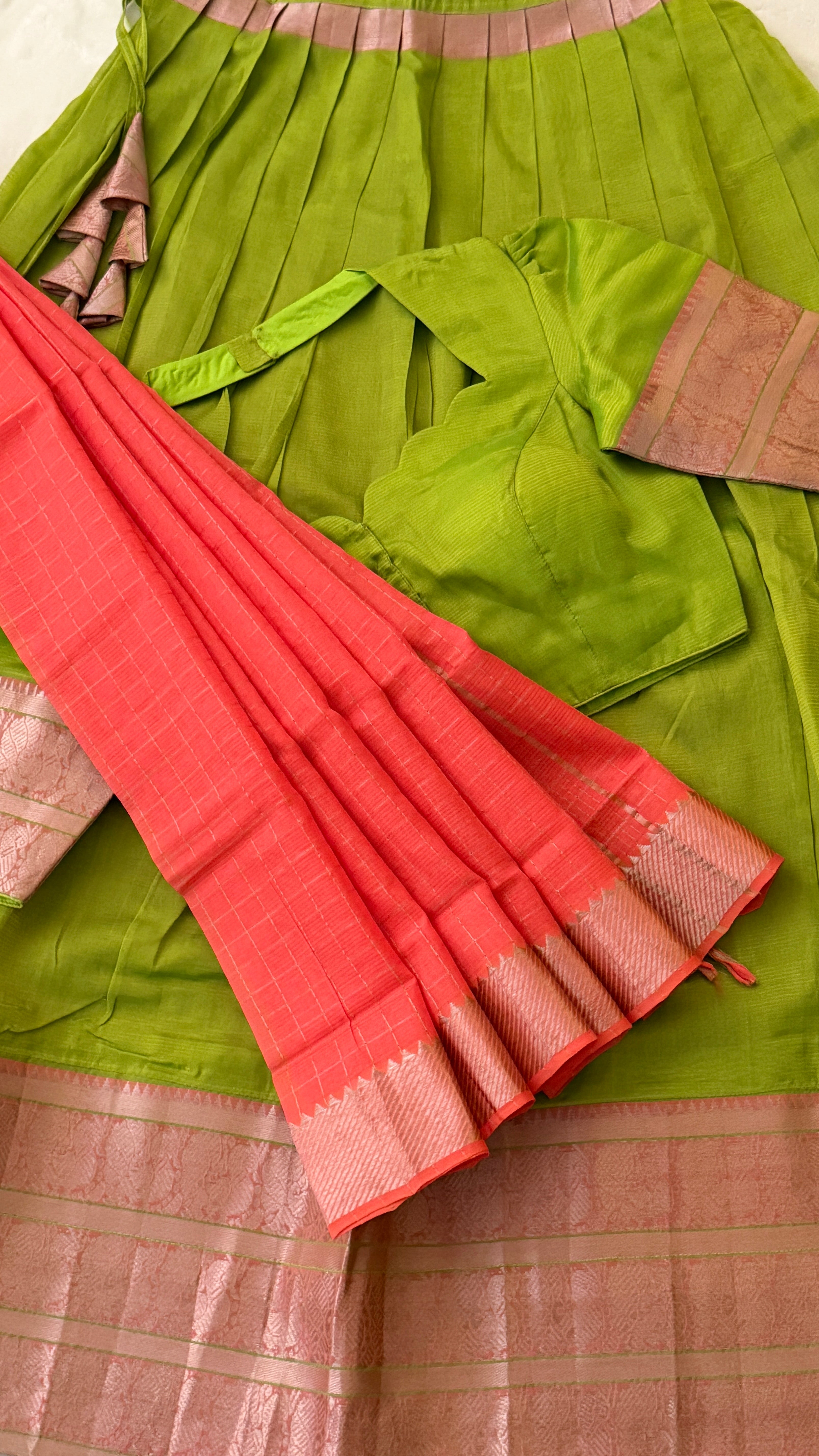 Lime Green & Peach Langa Voni