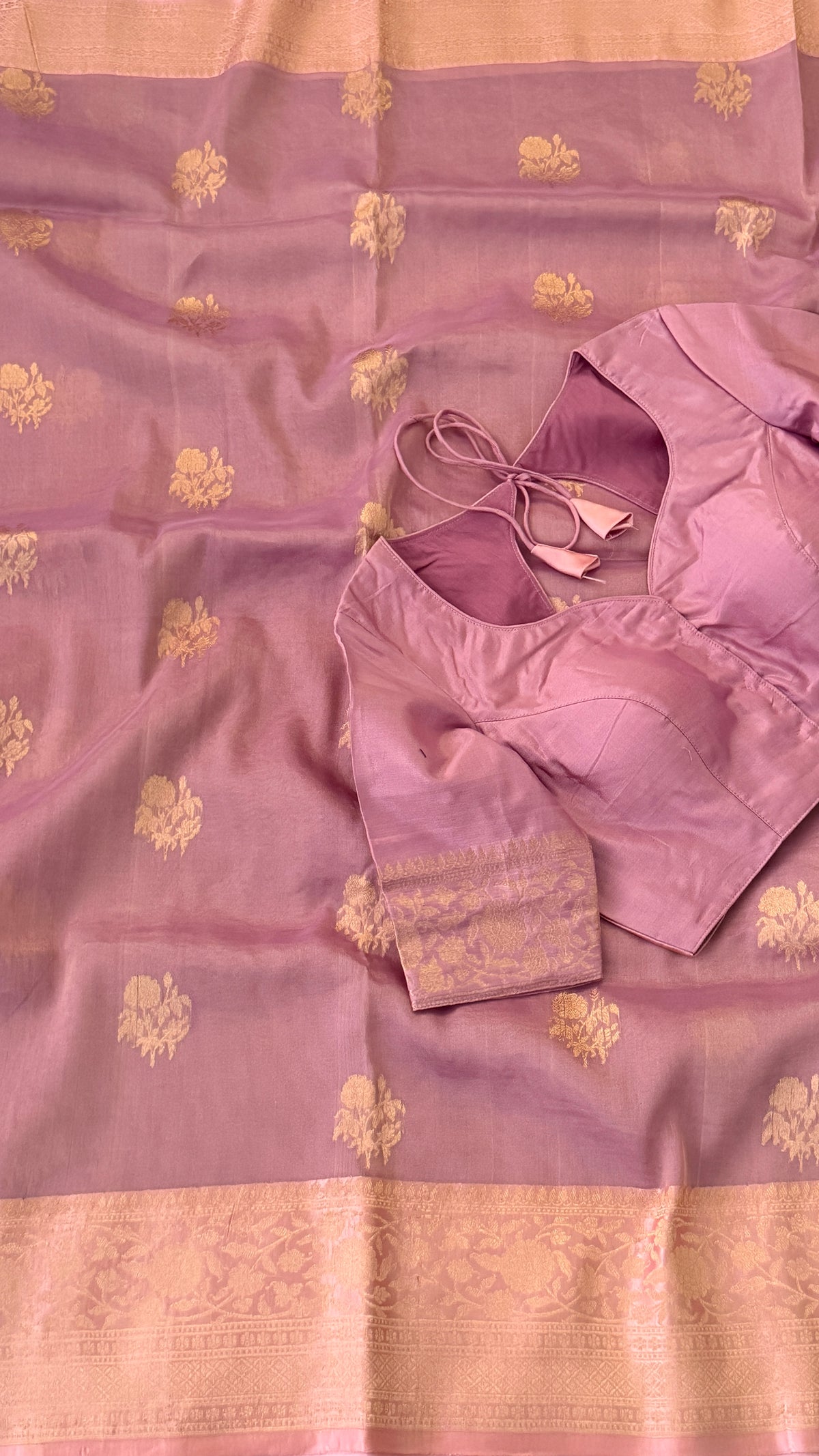 Mauve Beneras Tissue Silk Saree