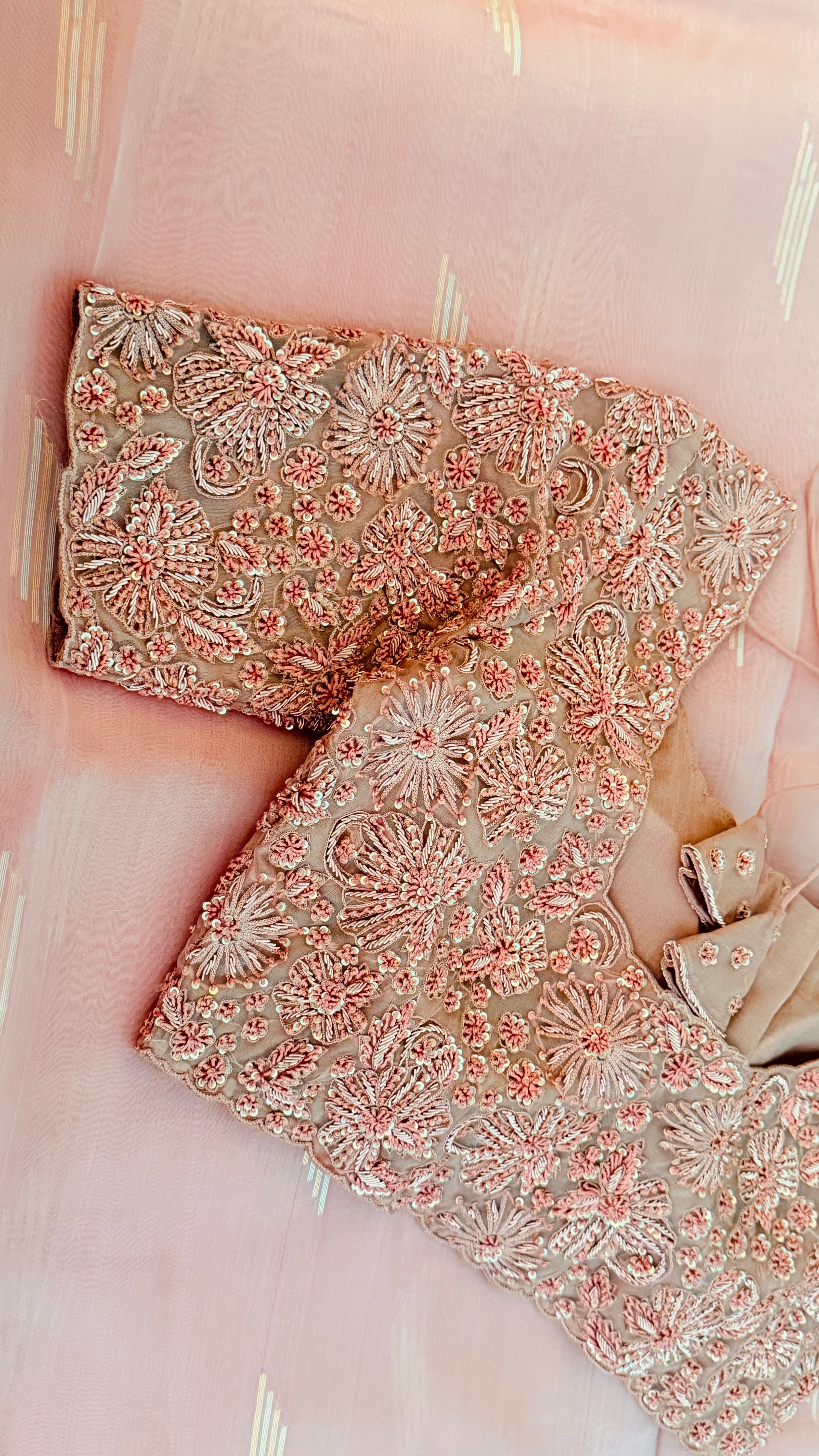 Mauve Pink Floral Bridal Blouse