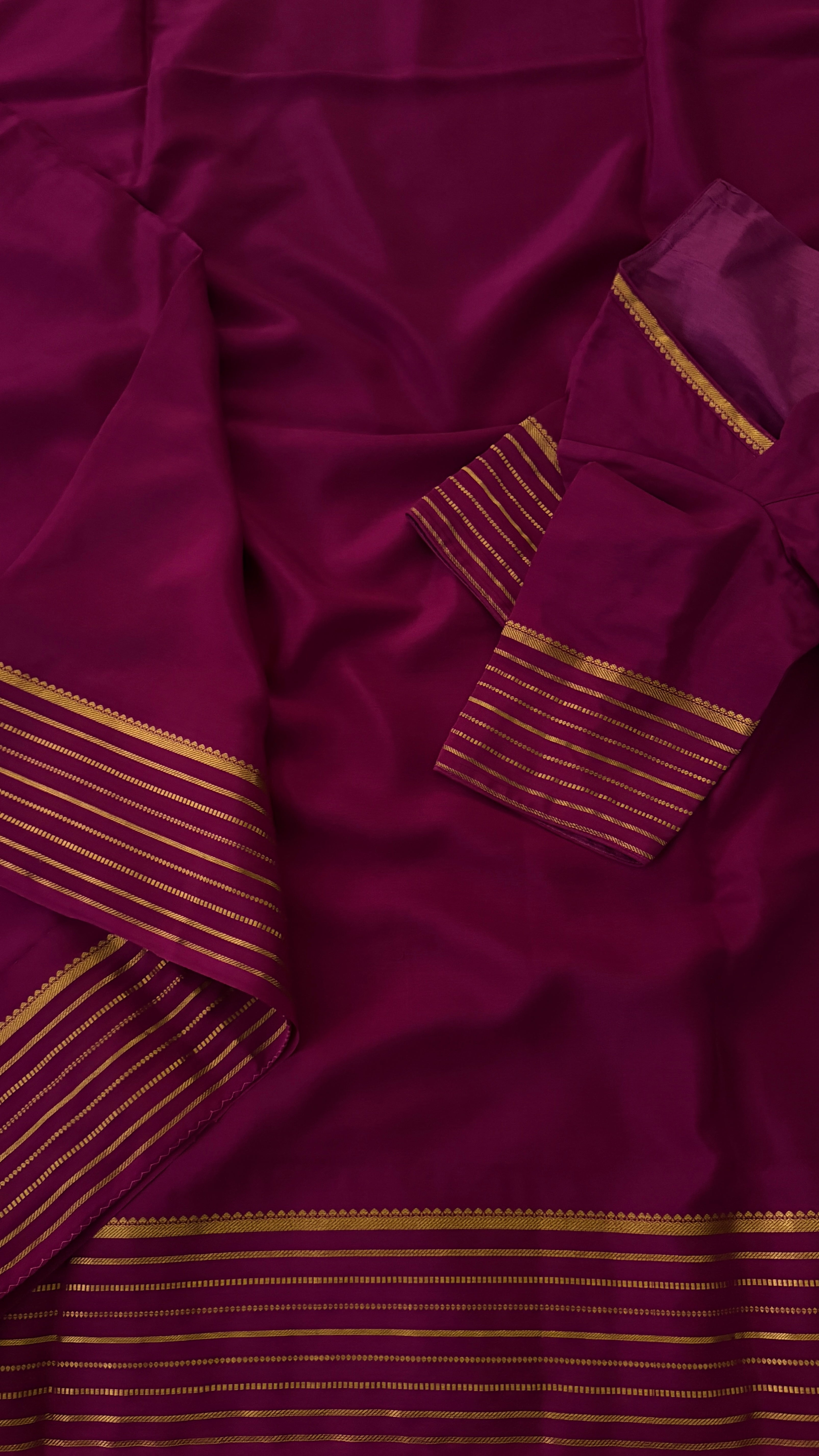 Magenta Mysore Silk Saree