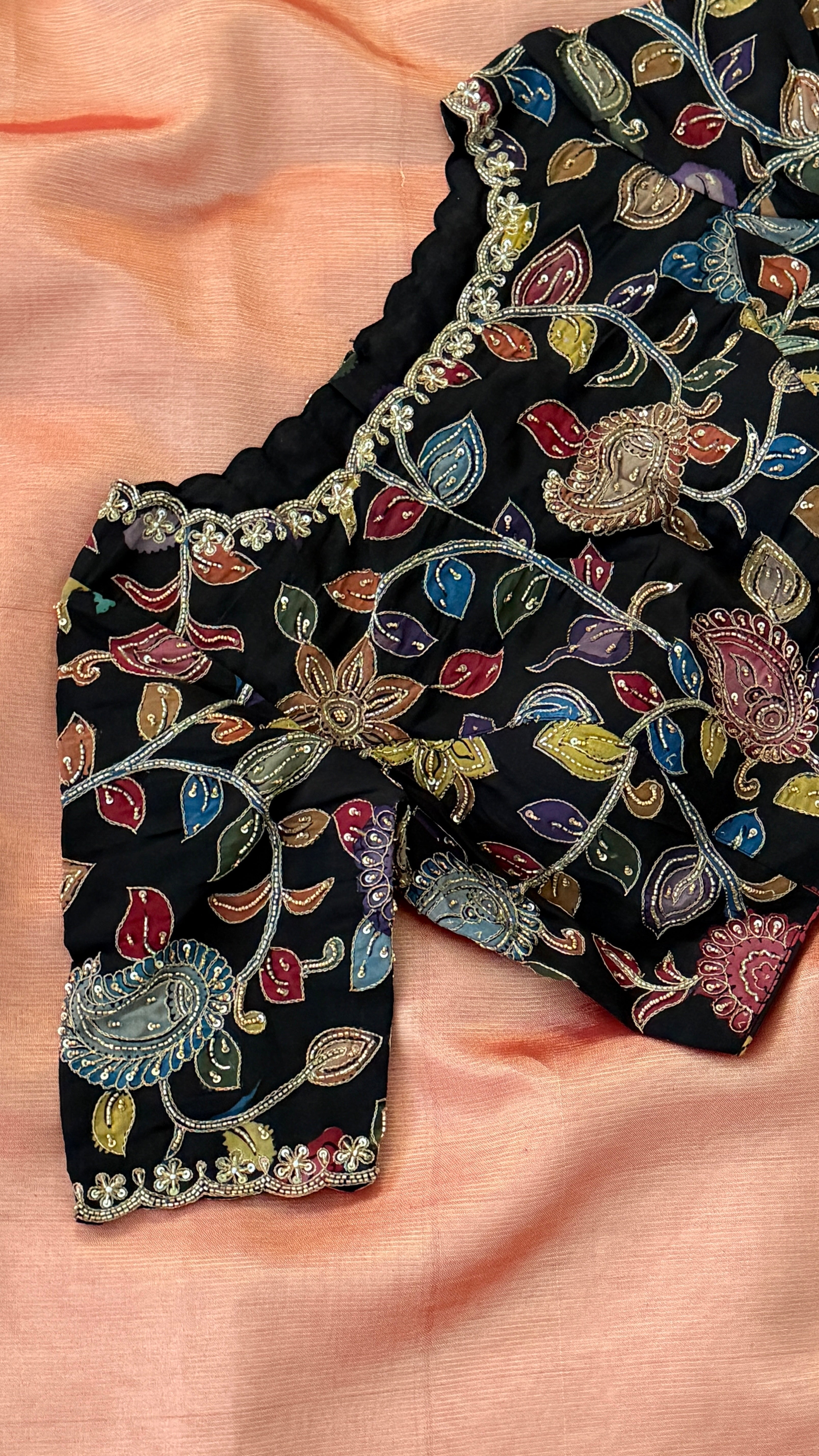 Black Pen-Kalamkari Multicolor Blouse