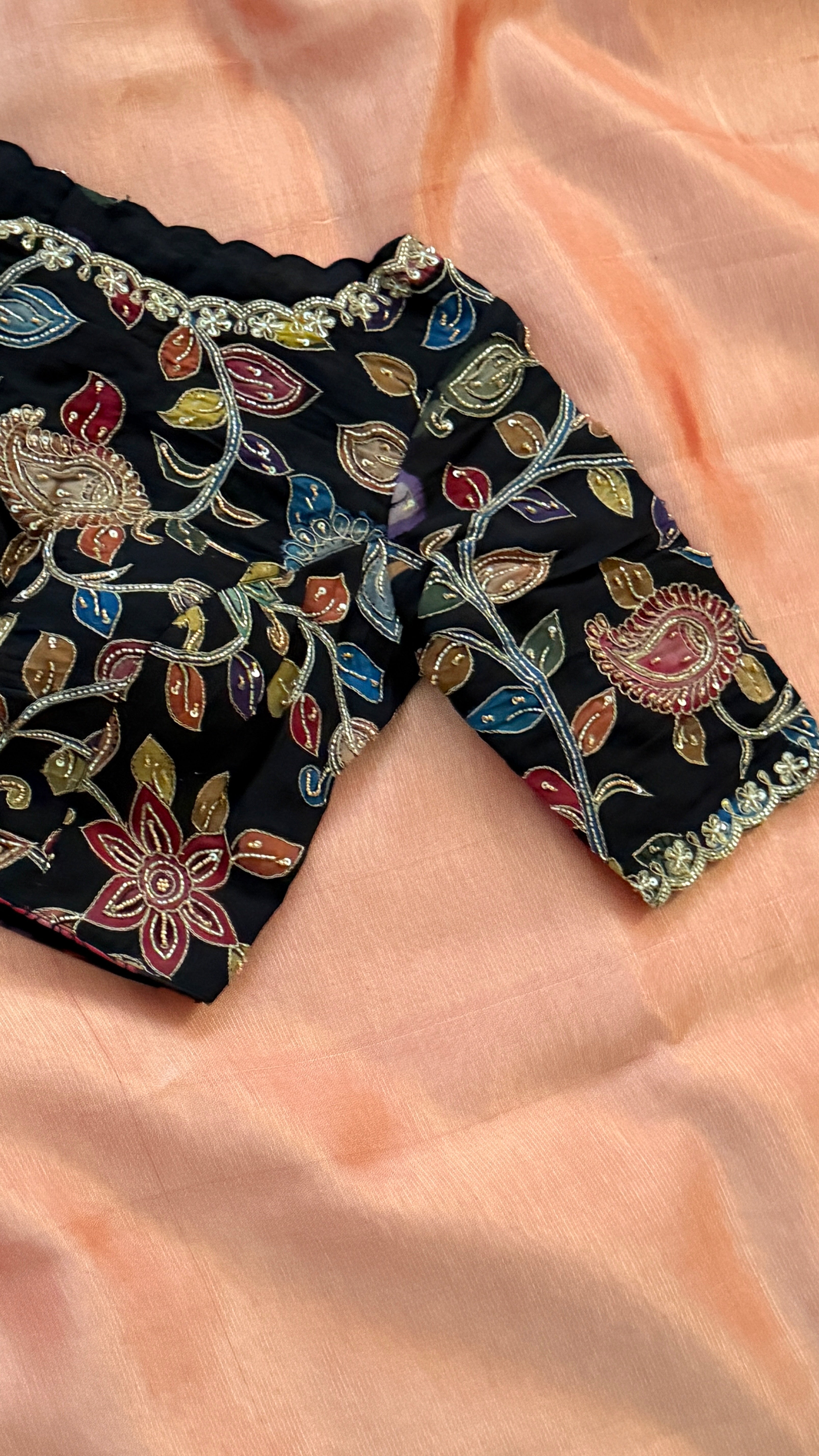 Black Pen-Kalamkari Multicolor Blouse