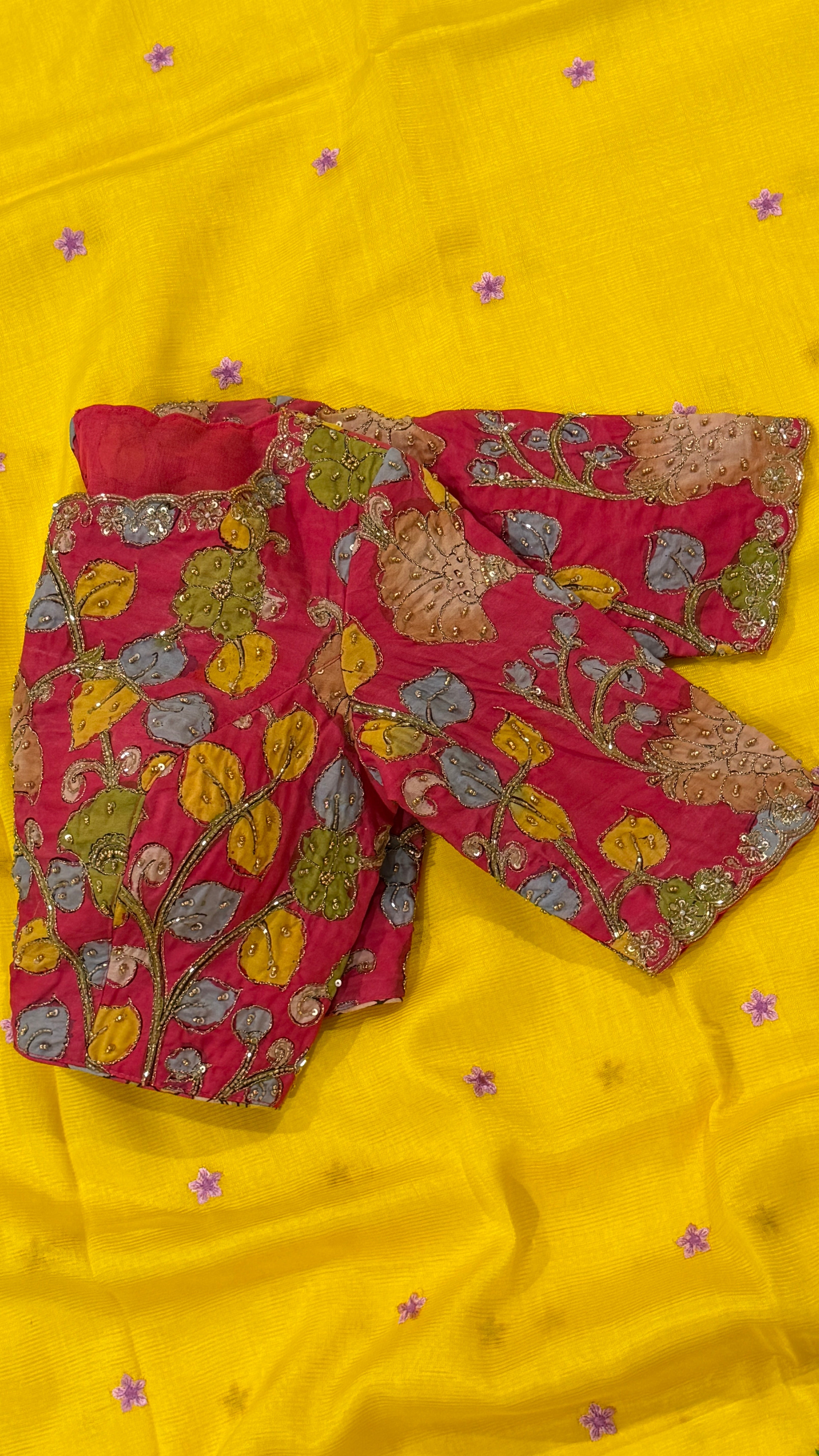 Pink Pen-Kalamkari Blouse