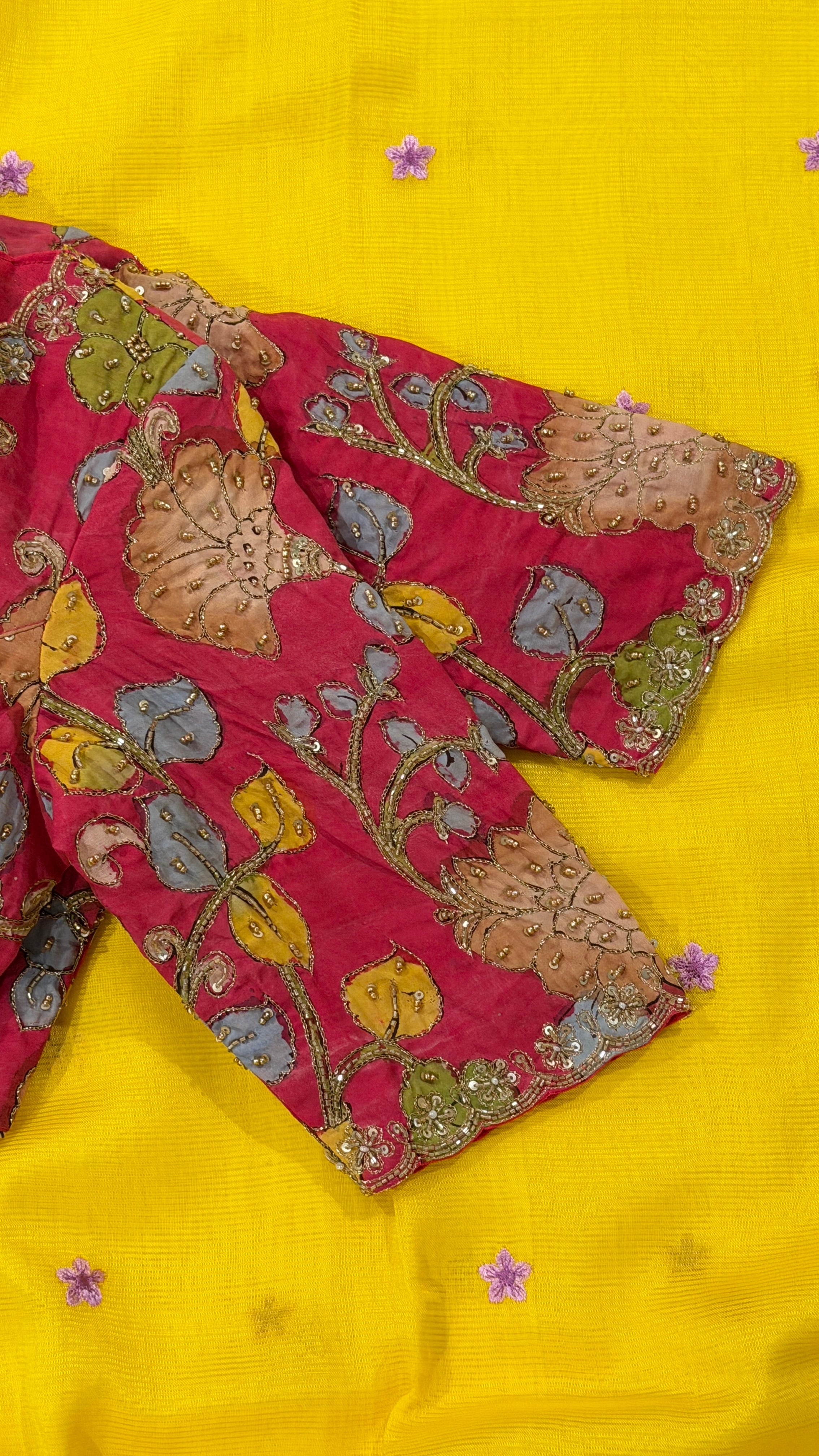 Pink Pen-Kalamkari Blouse