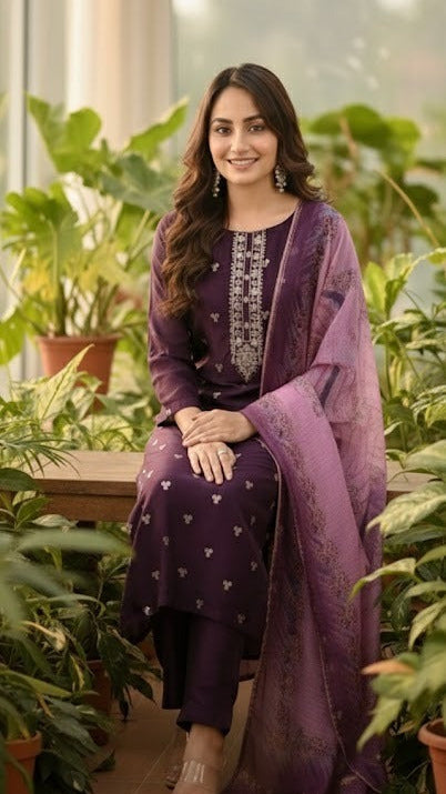 Orchid Embroidered Suit