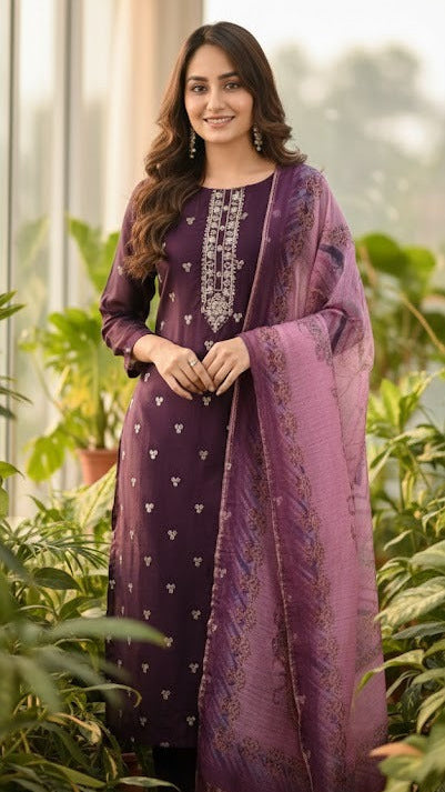 Orchid Embroidered Suit