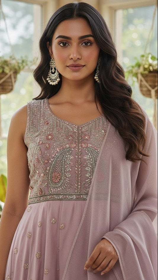Lavender Threadwork Gown