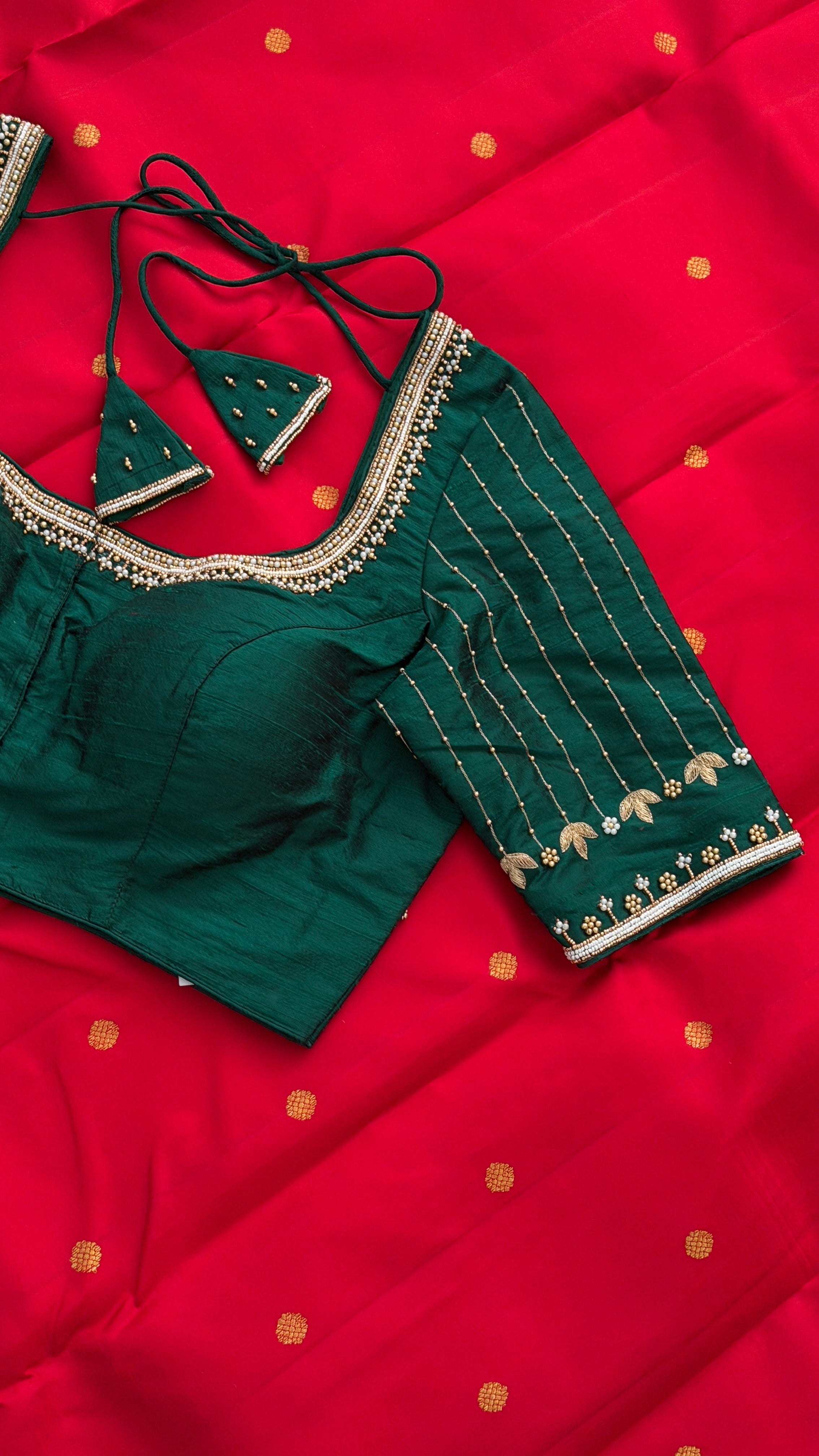 Bottle Green Vine Drop Blouse
