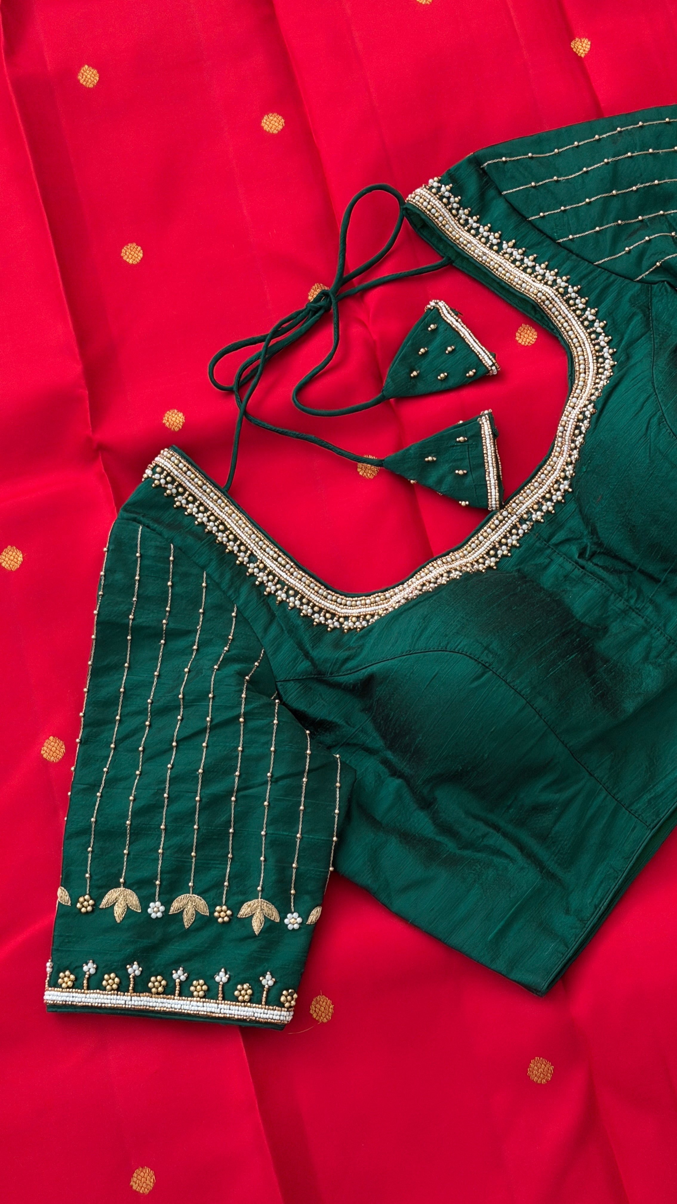 Bottle Green Vine Drop Blouse