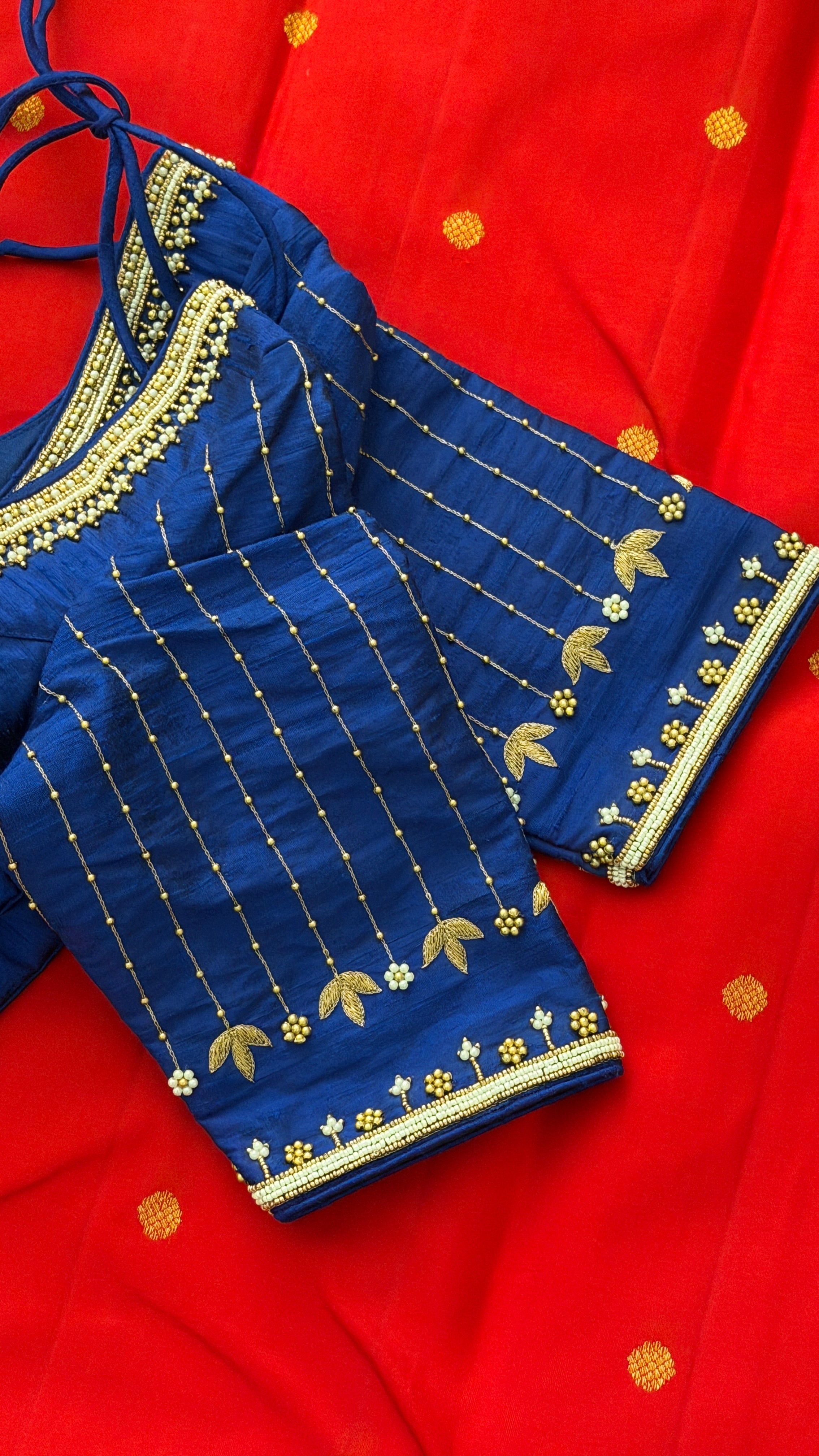 Royal Blue Vine Drop Blouse