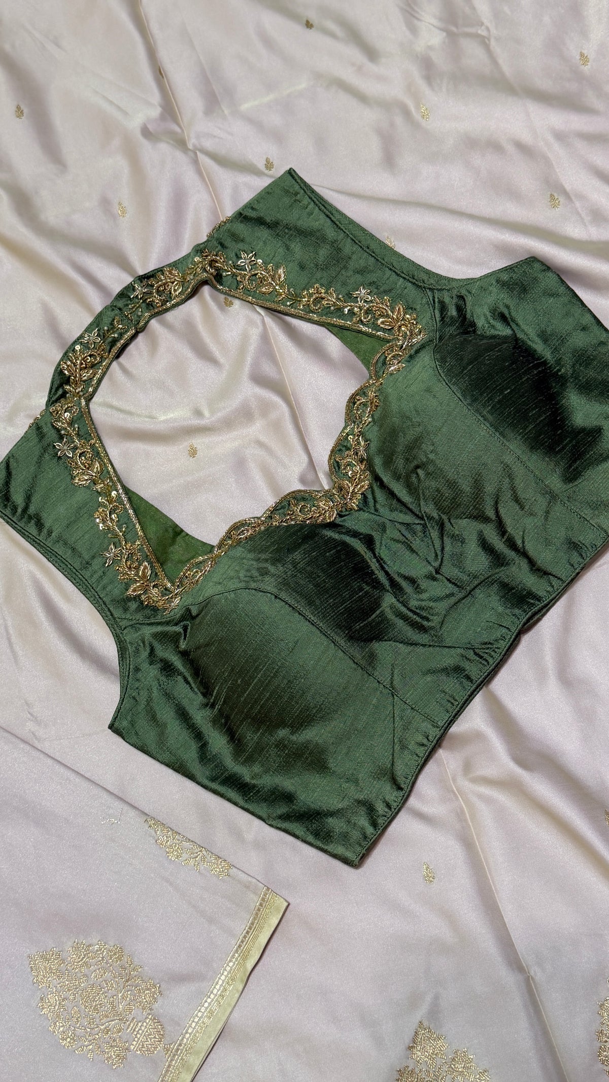 Sage Green Raw Silk Blouse