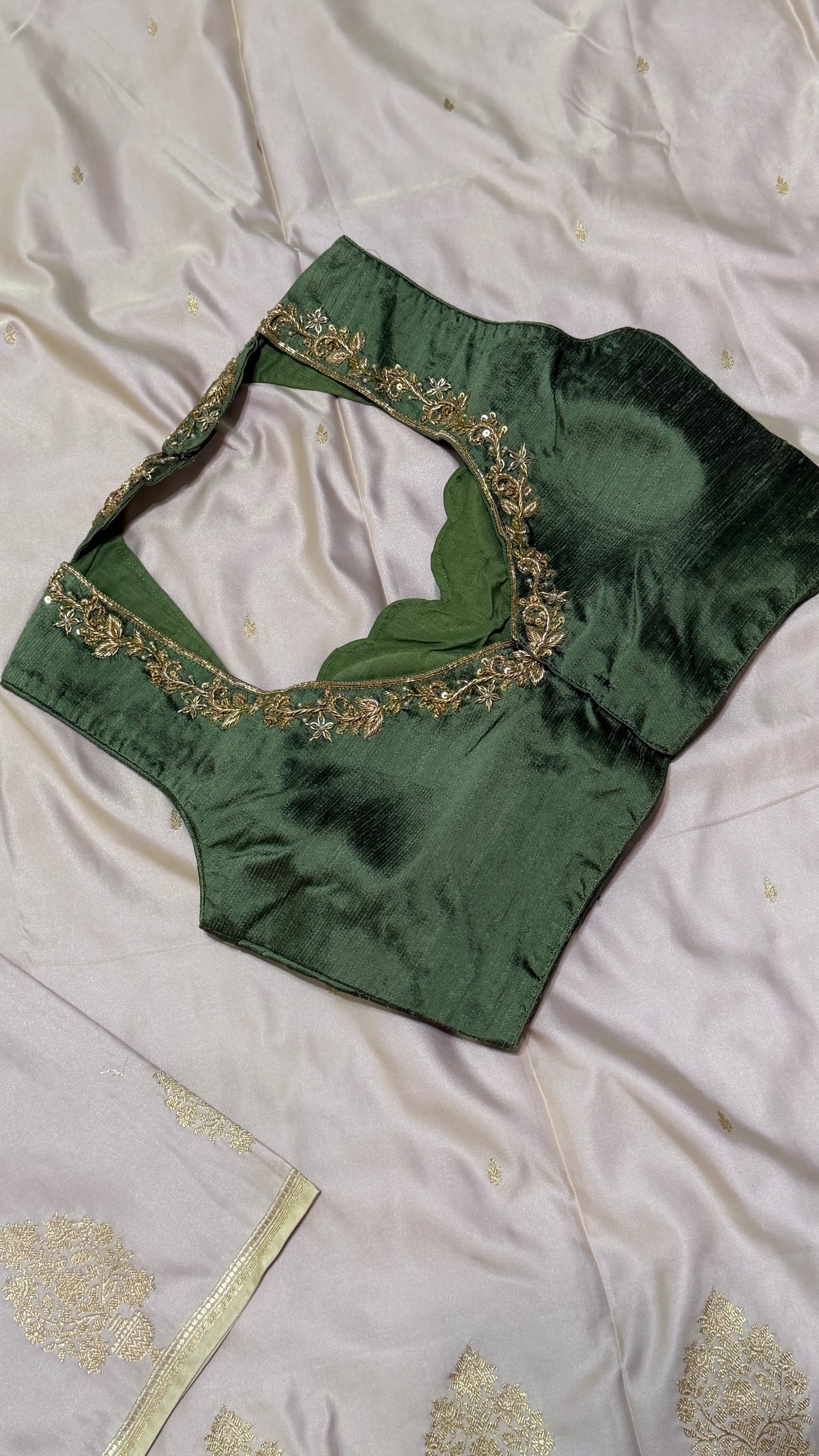 Sage Green Raw Silk Blouse