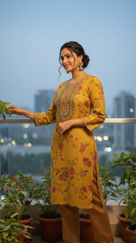 Mustard Bloom Suit