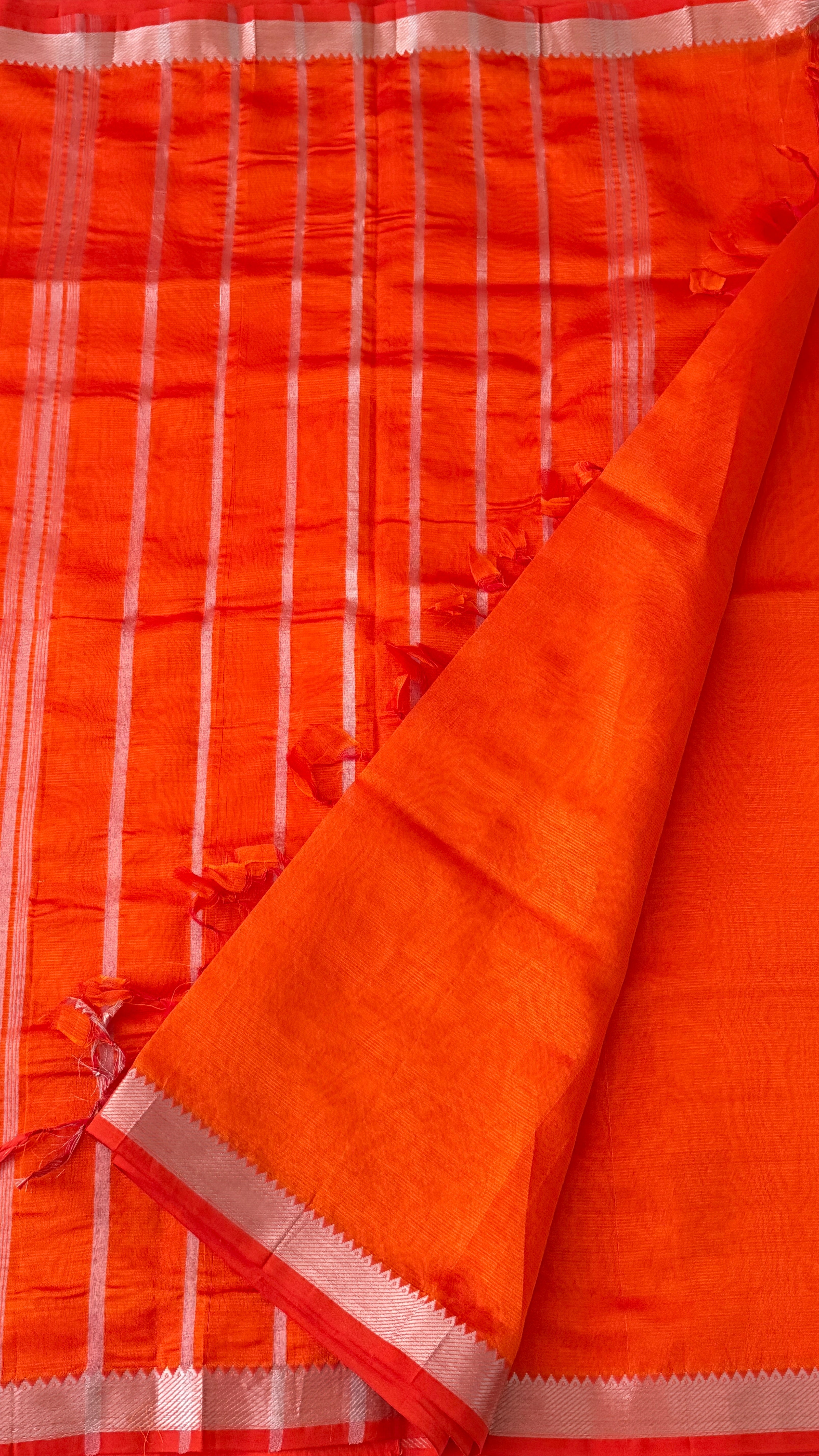 Orange Mangalagiri Silk Saree