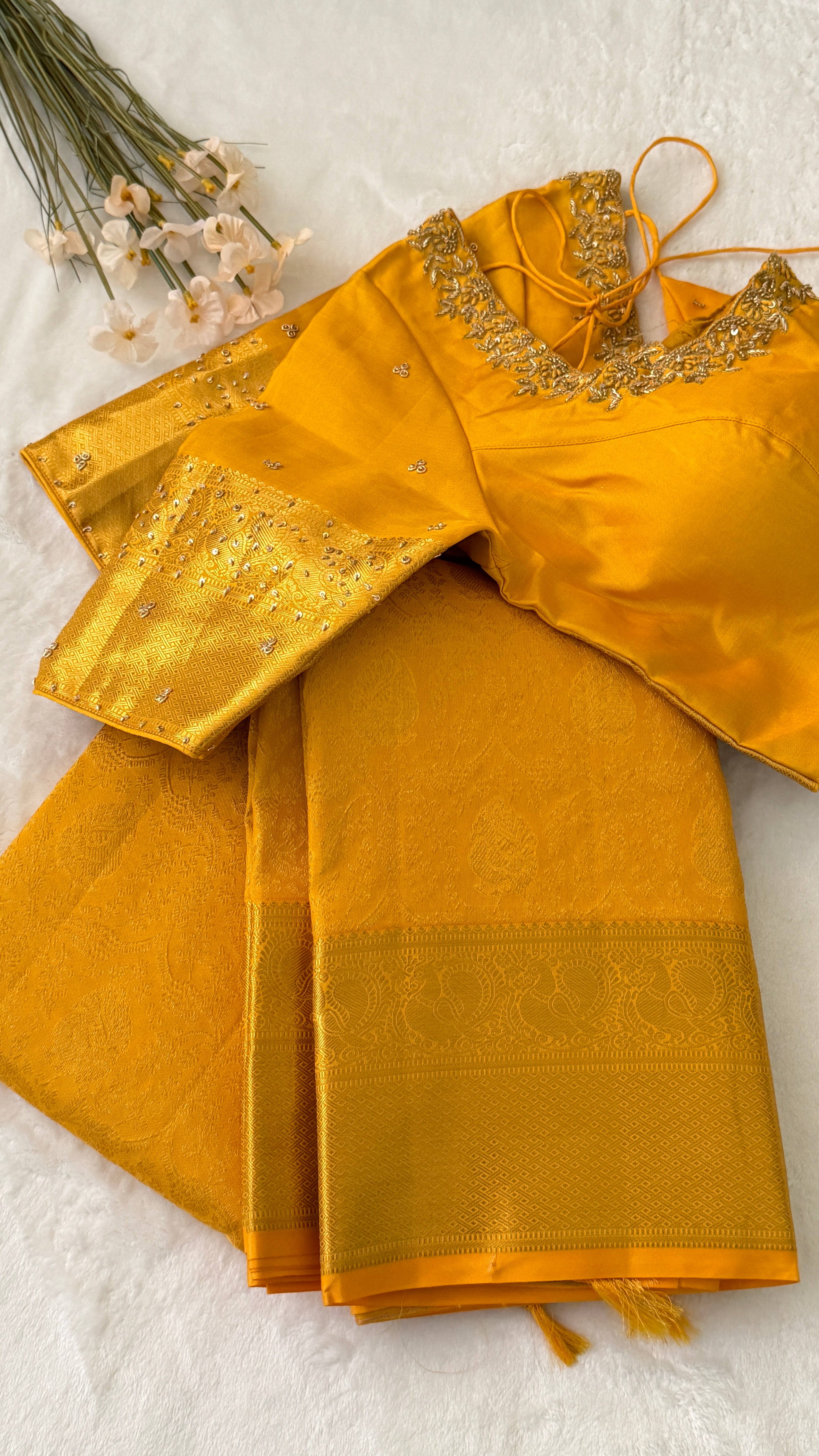 Yellow Kanchi Silk Saree