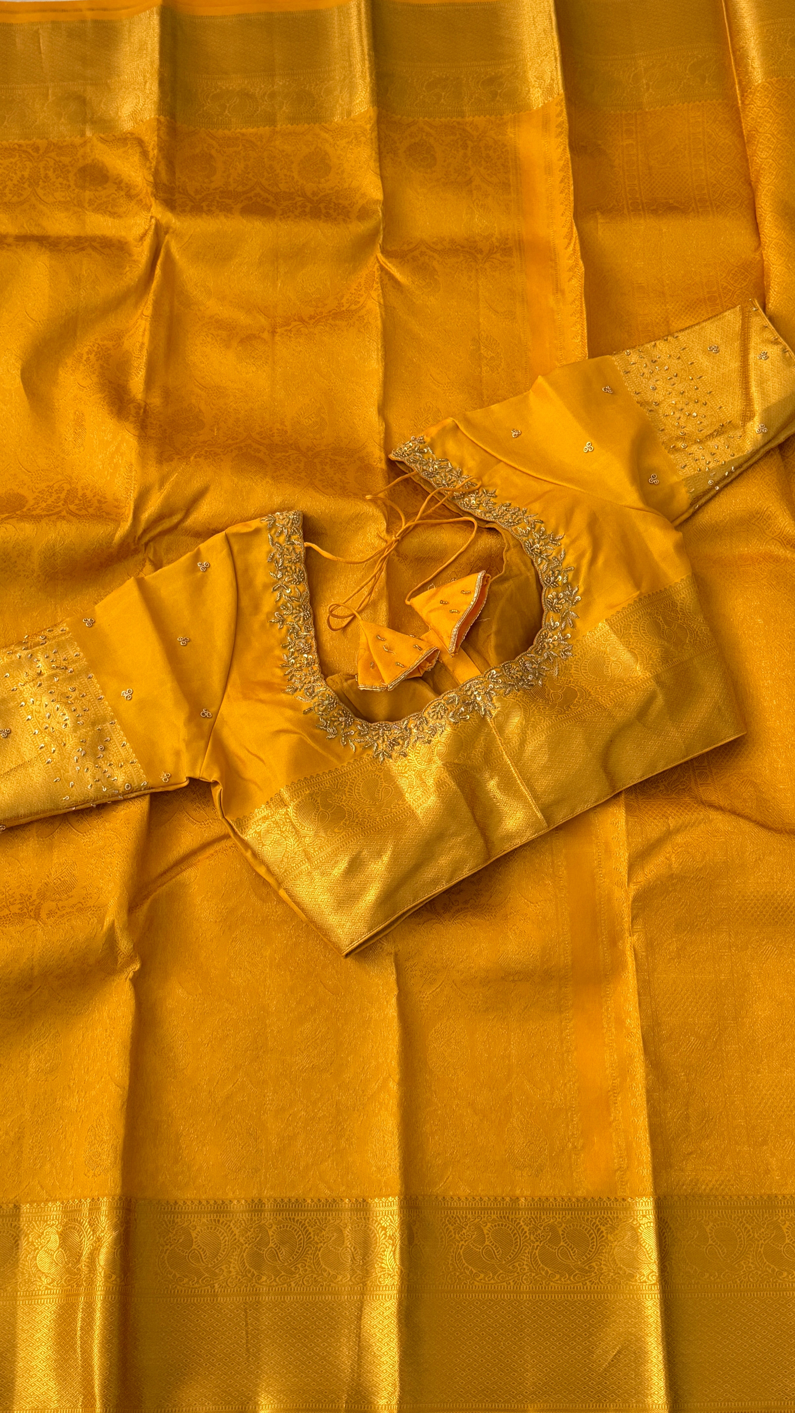Yellow Kanchi Silk Saree