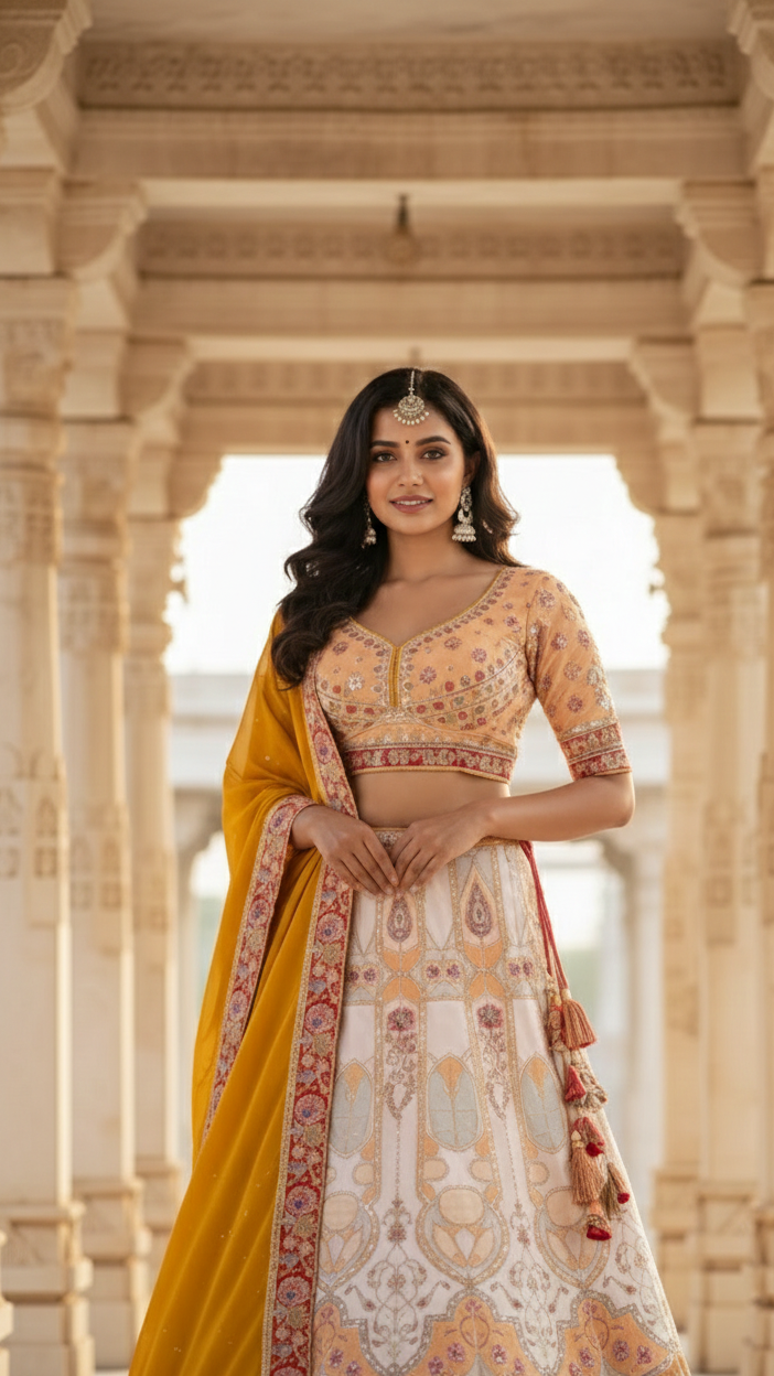Golden Mosaic Lehenga
