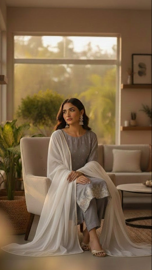 Ash Pearl Straight Suit