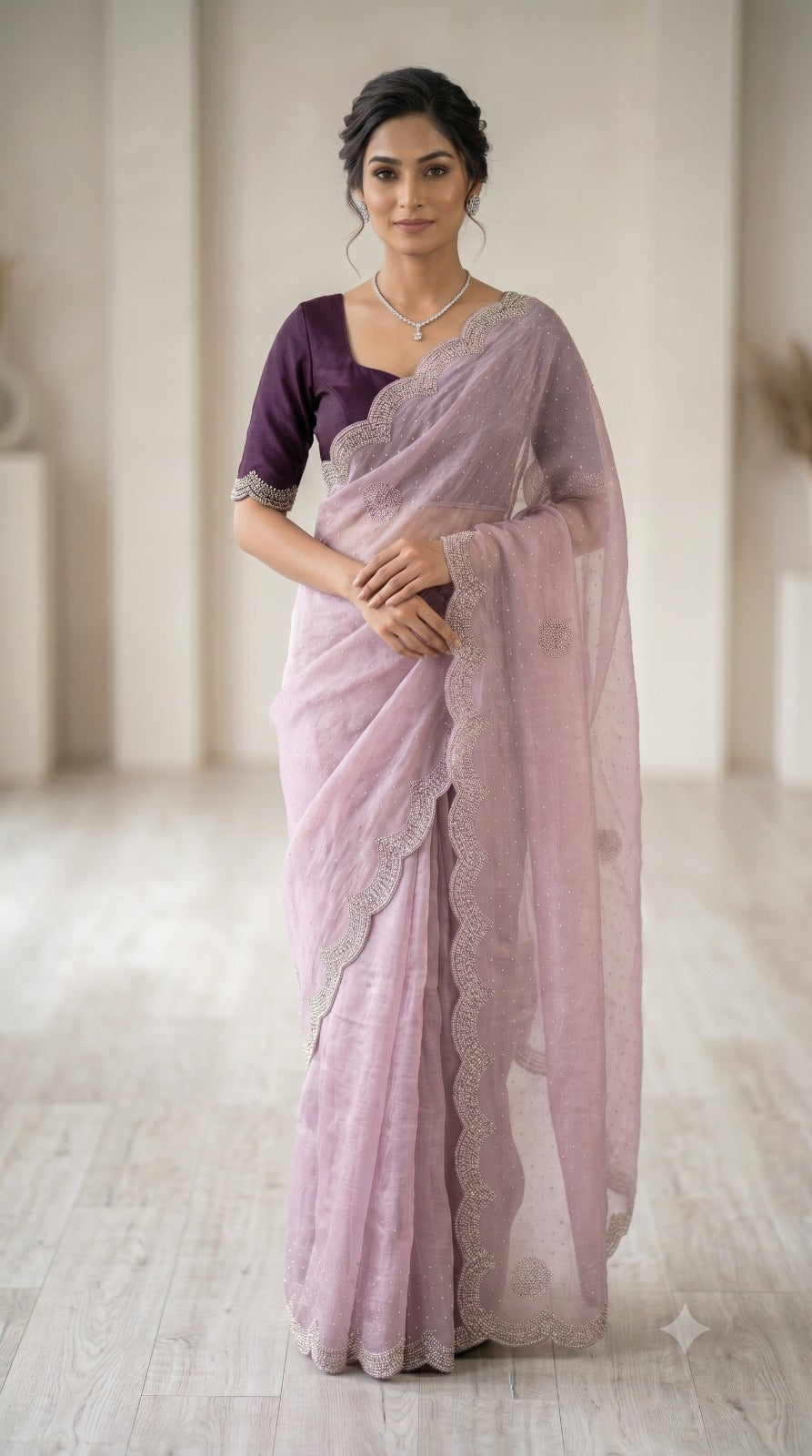 Lavendar Swarowski Saree