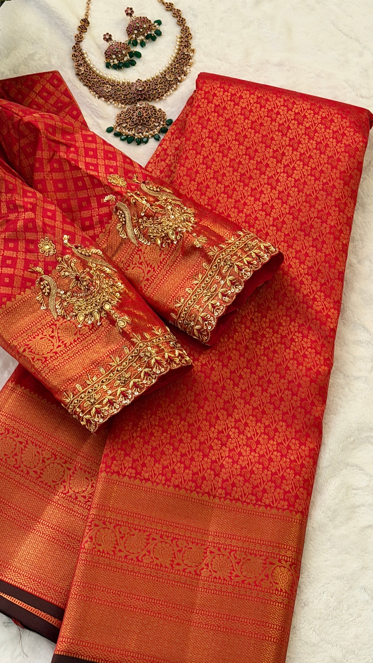 Red Kanchi Silk Saree