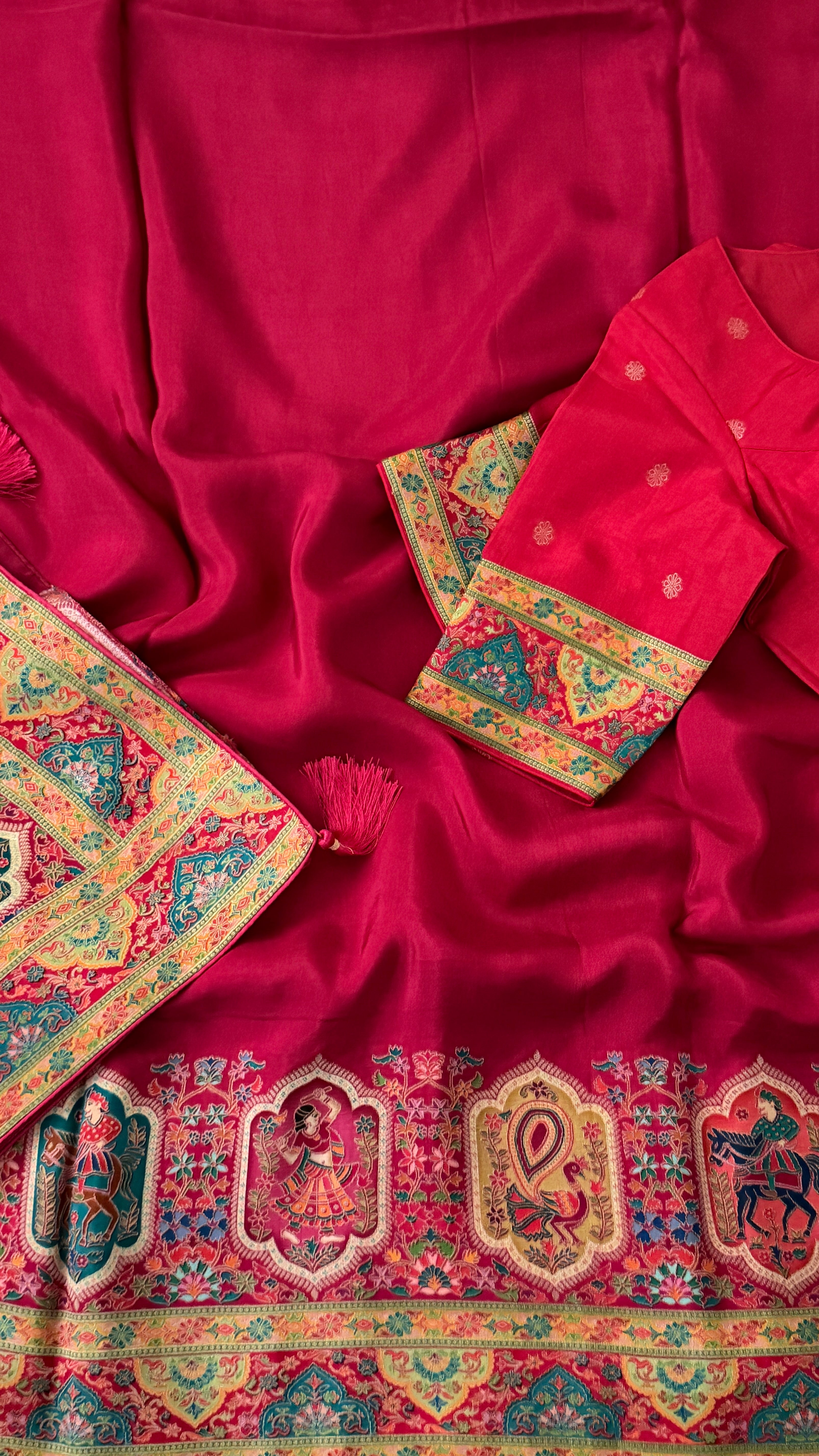 Pink Munga Silk Saree