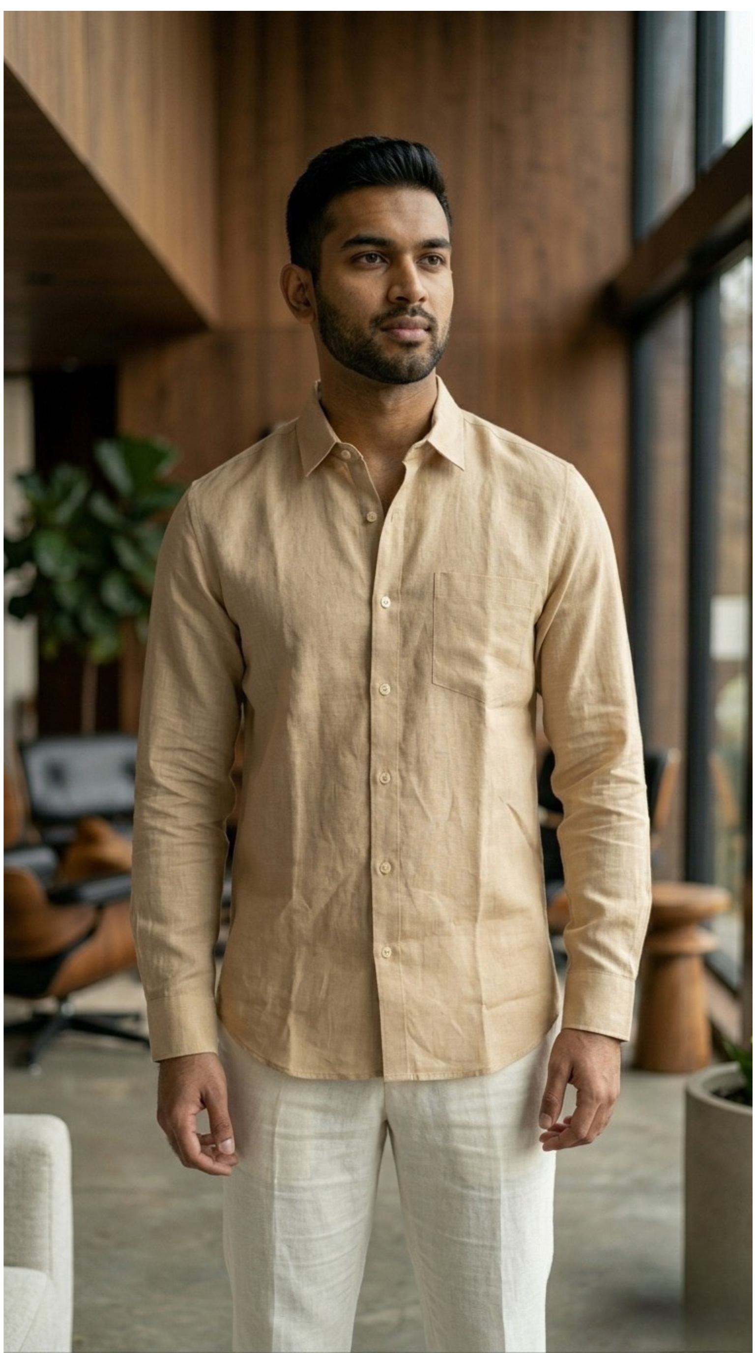 Beige Linen Shirt