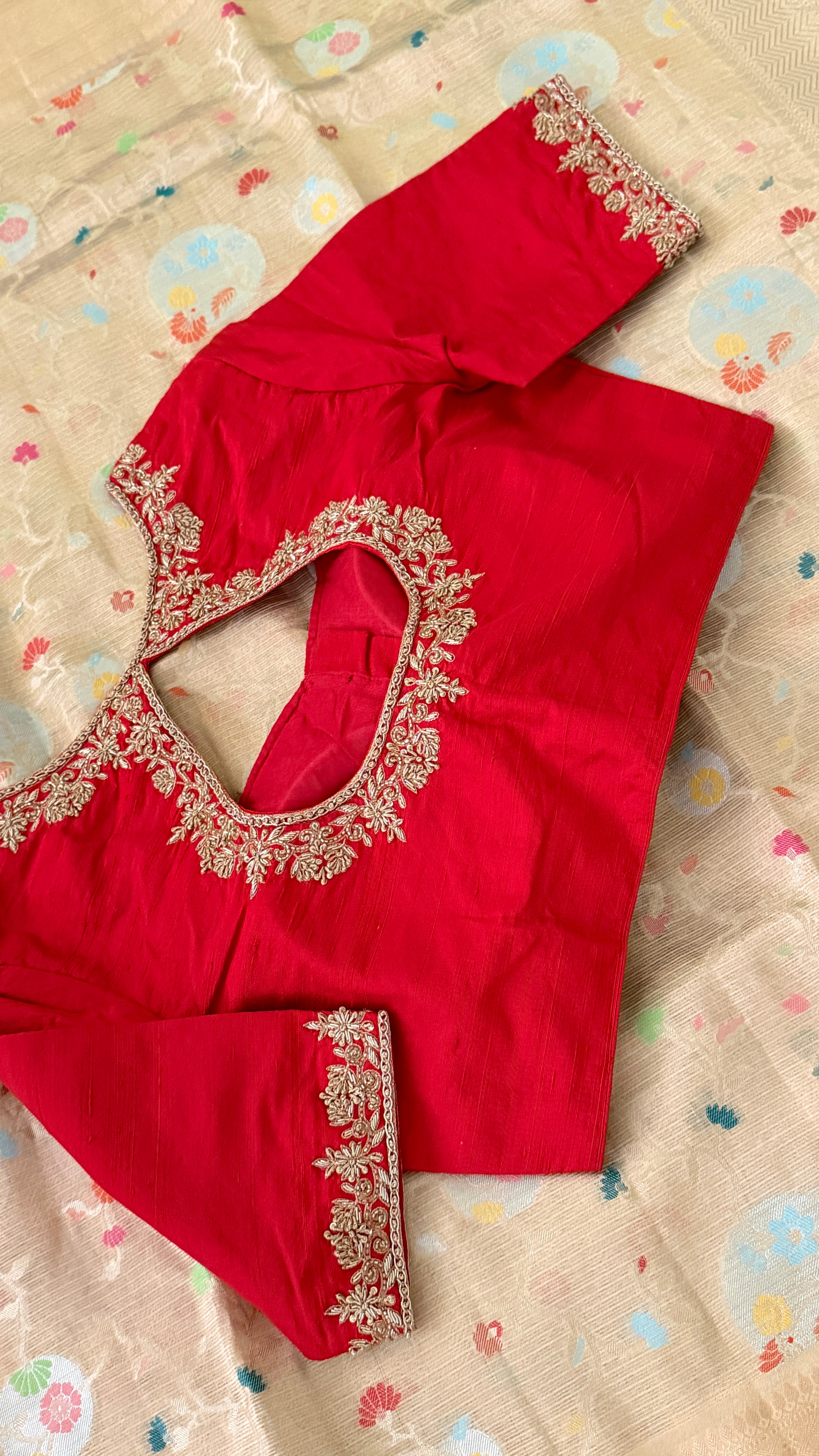 Red Zardosi Blouse