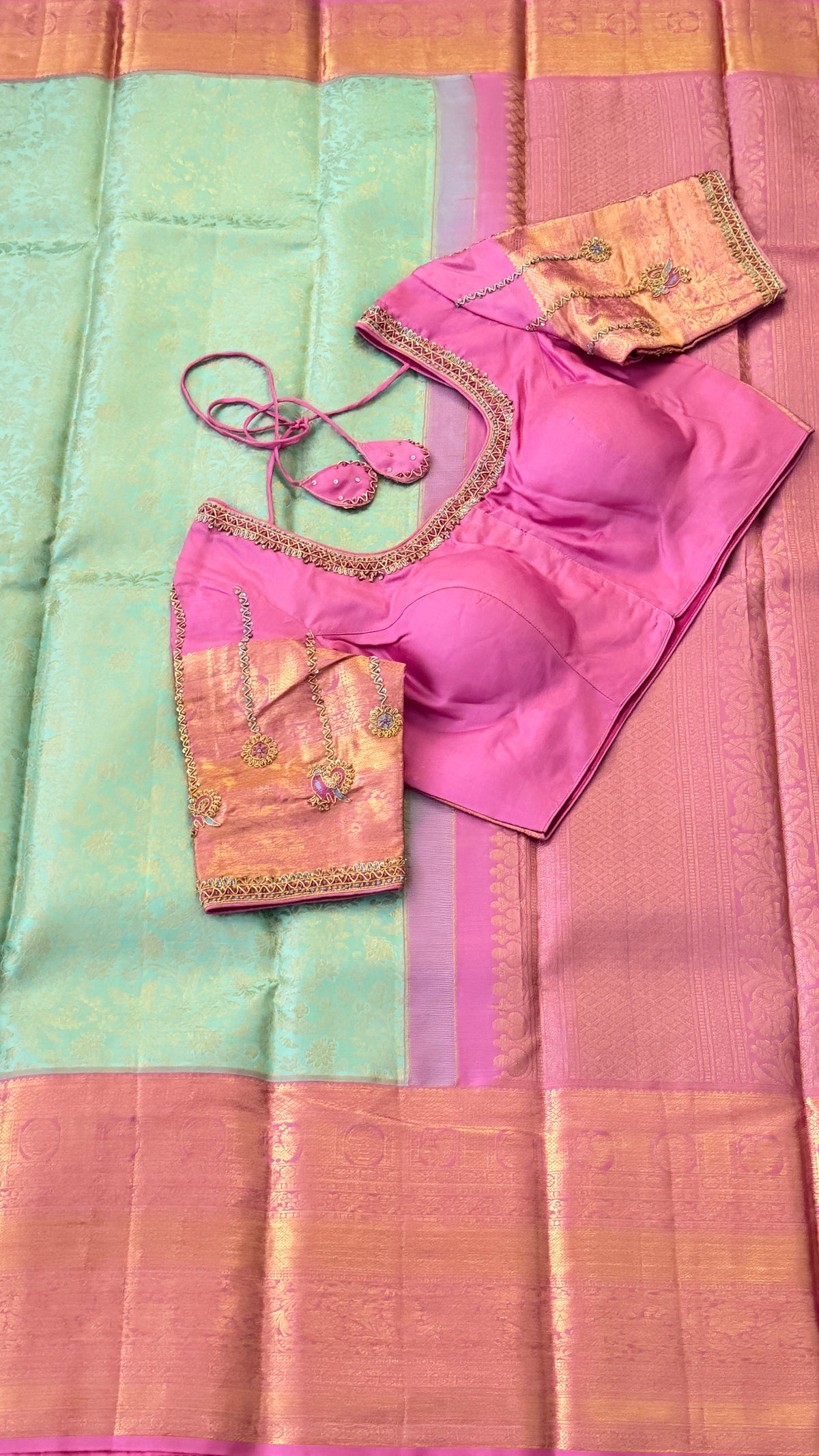 Mint Green Kanchi Silk Saree