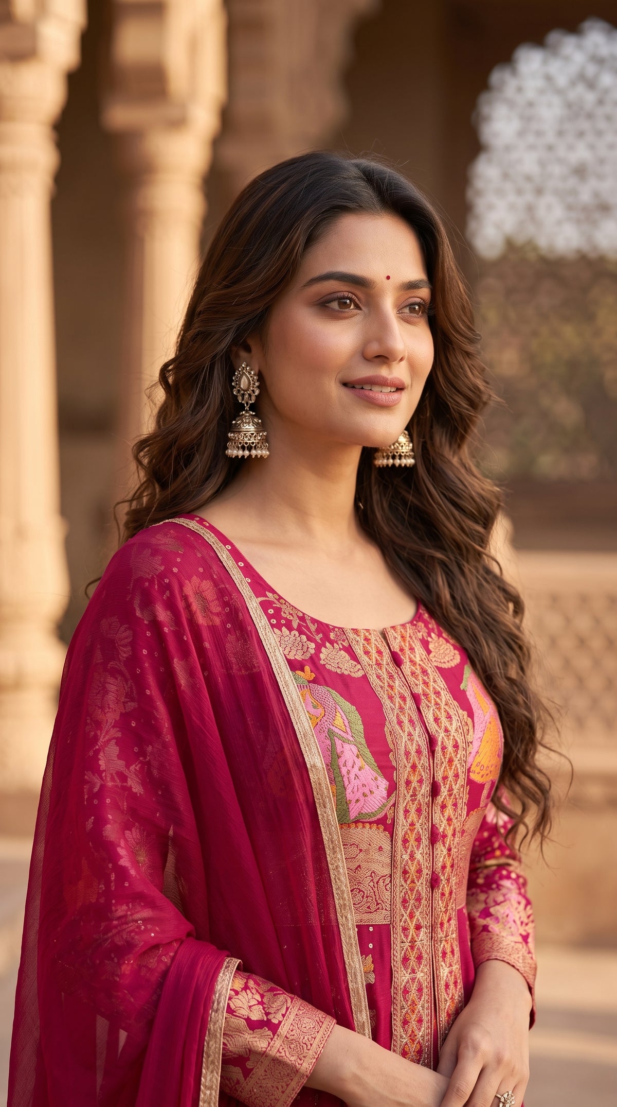 Pink Georgette Anarkali Suit