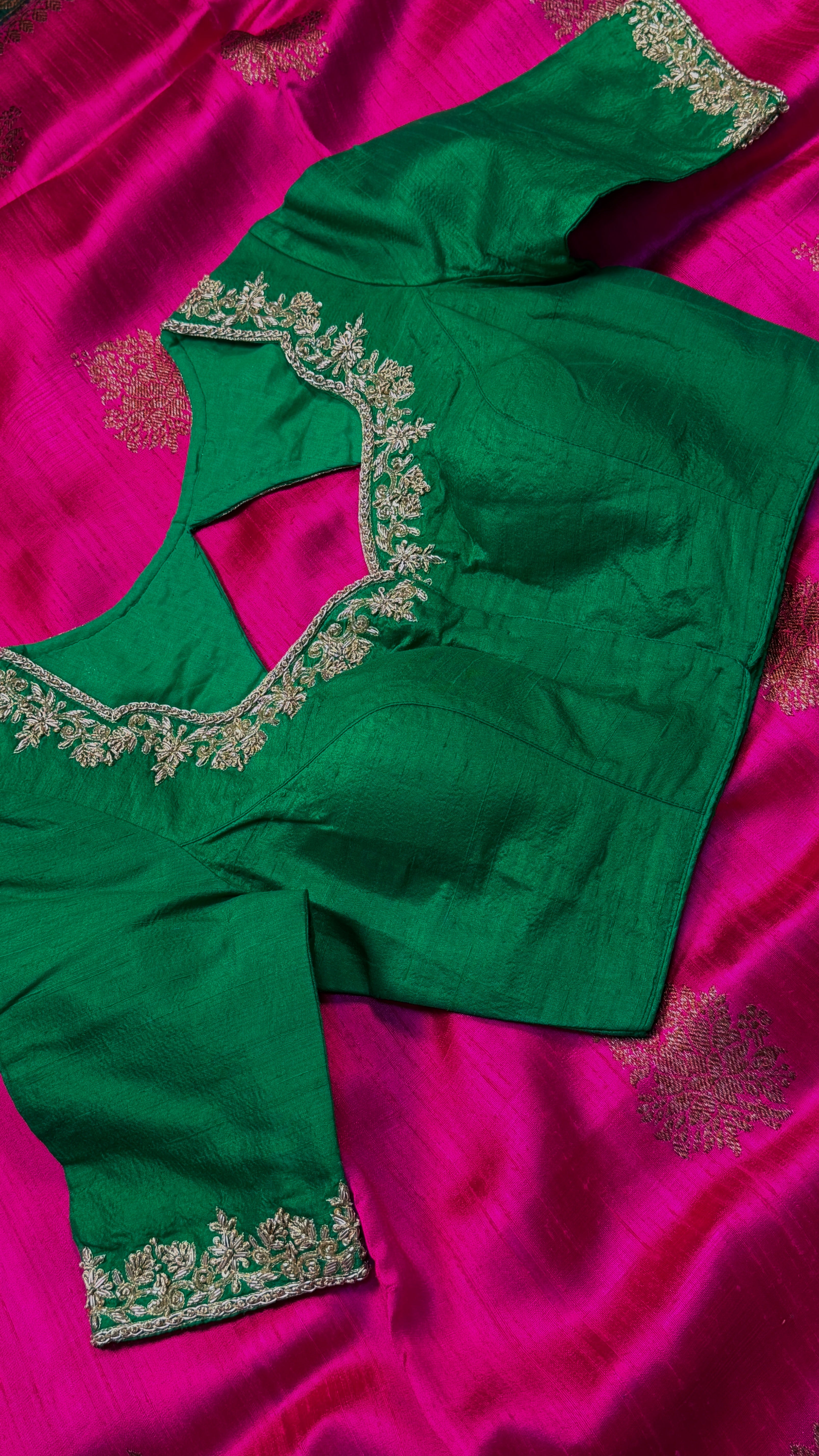 Bottle Green Zardosi Blouse