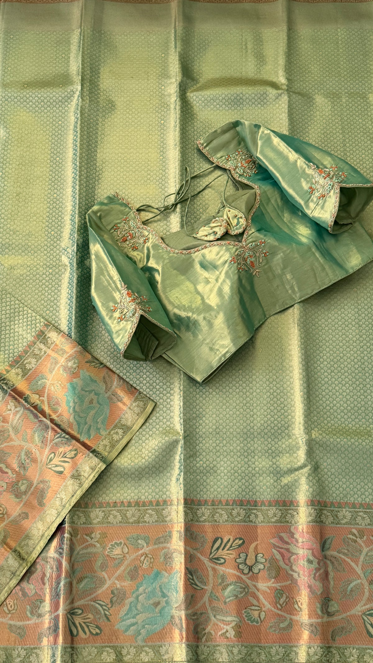 Soft Mint Green Kanchi Silk Saree