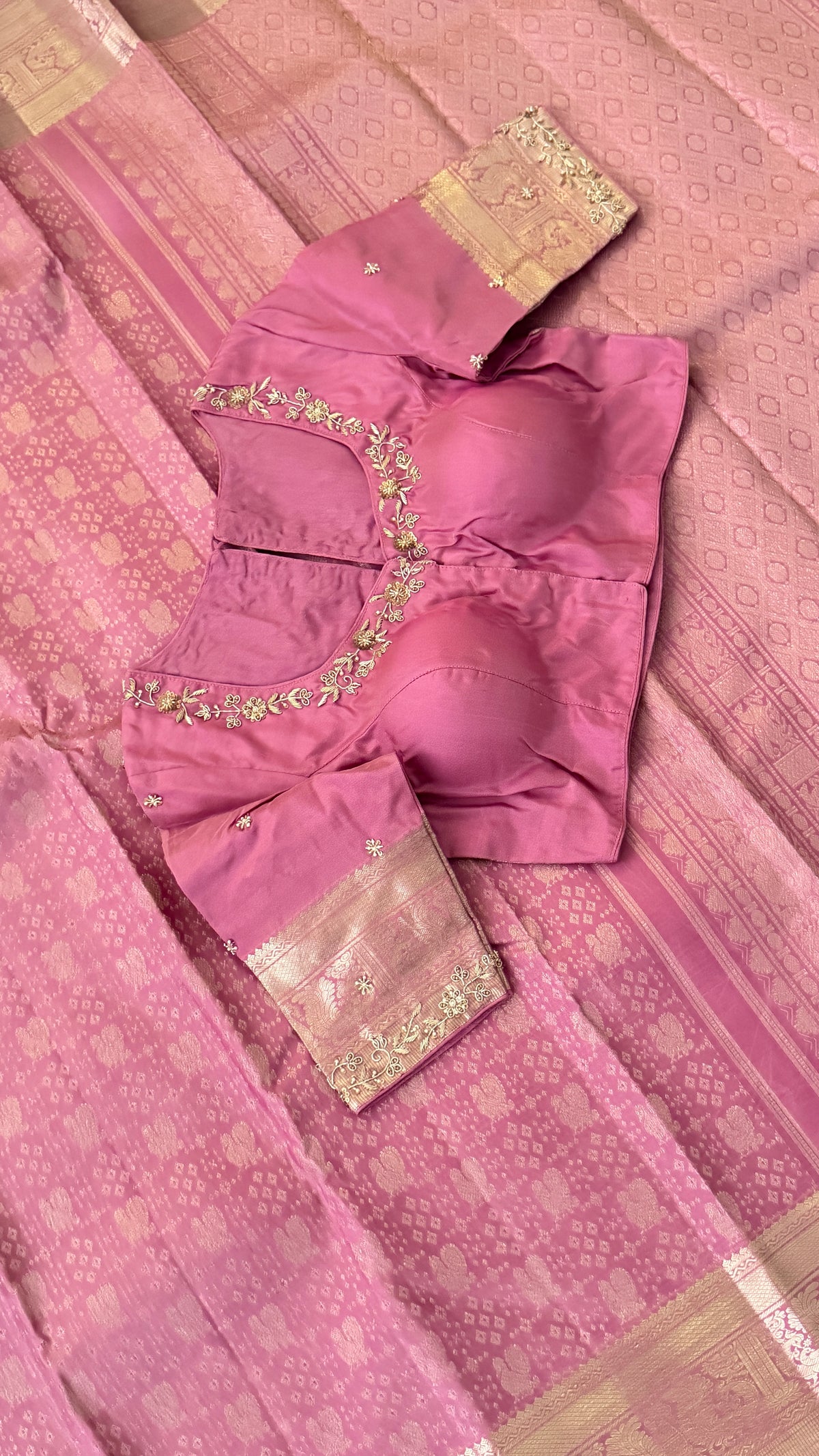 Lavender Kanchi Silk Saree