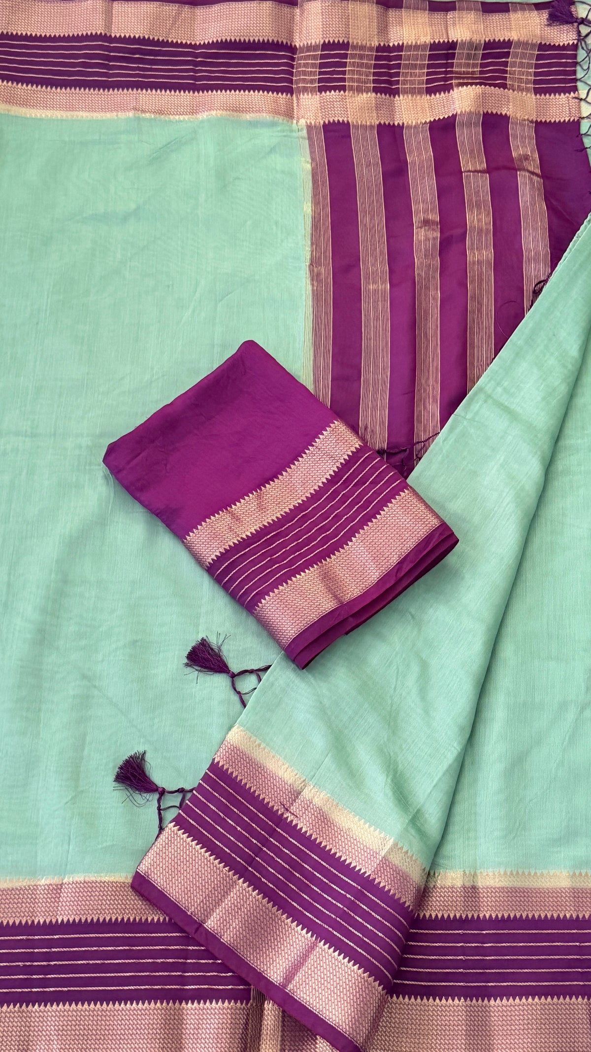 Aqua Blue Soft Cotton Saree