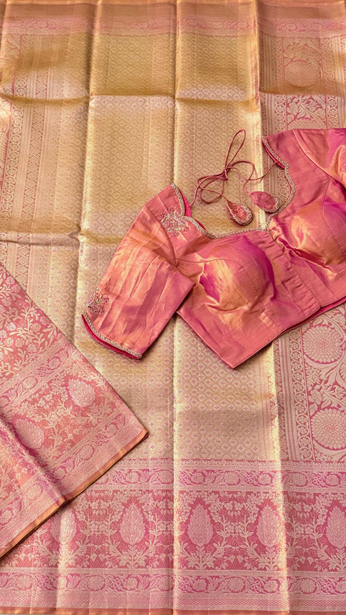 Rose Pink Kanchi Silk Saree