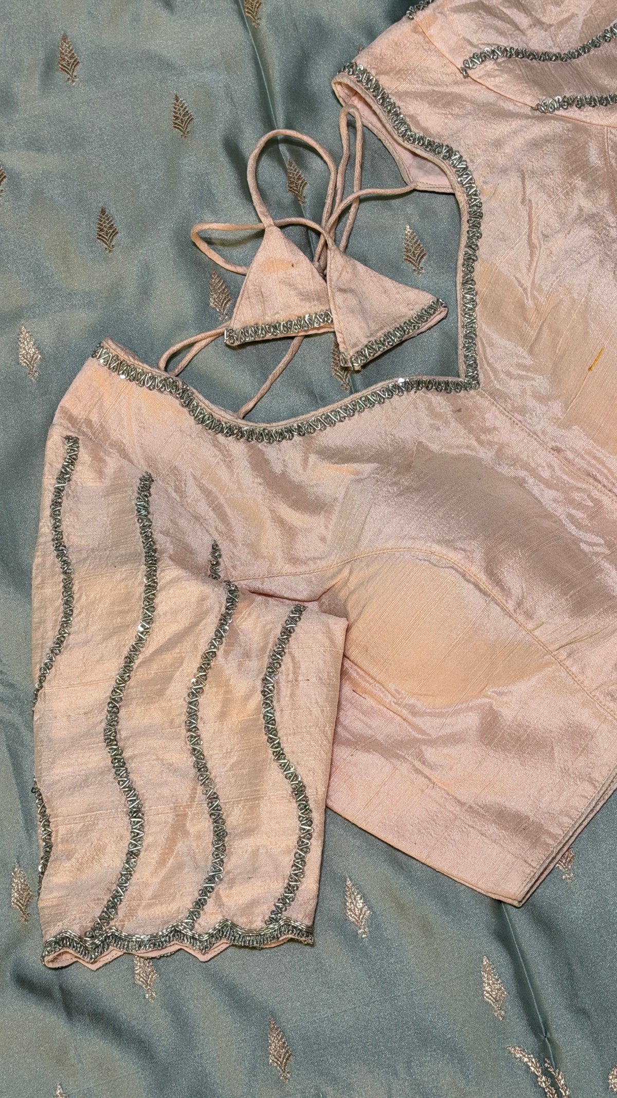Blush Pink Raw Silk Blouse