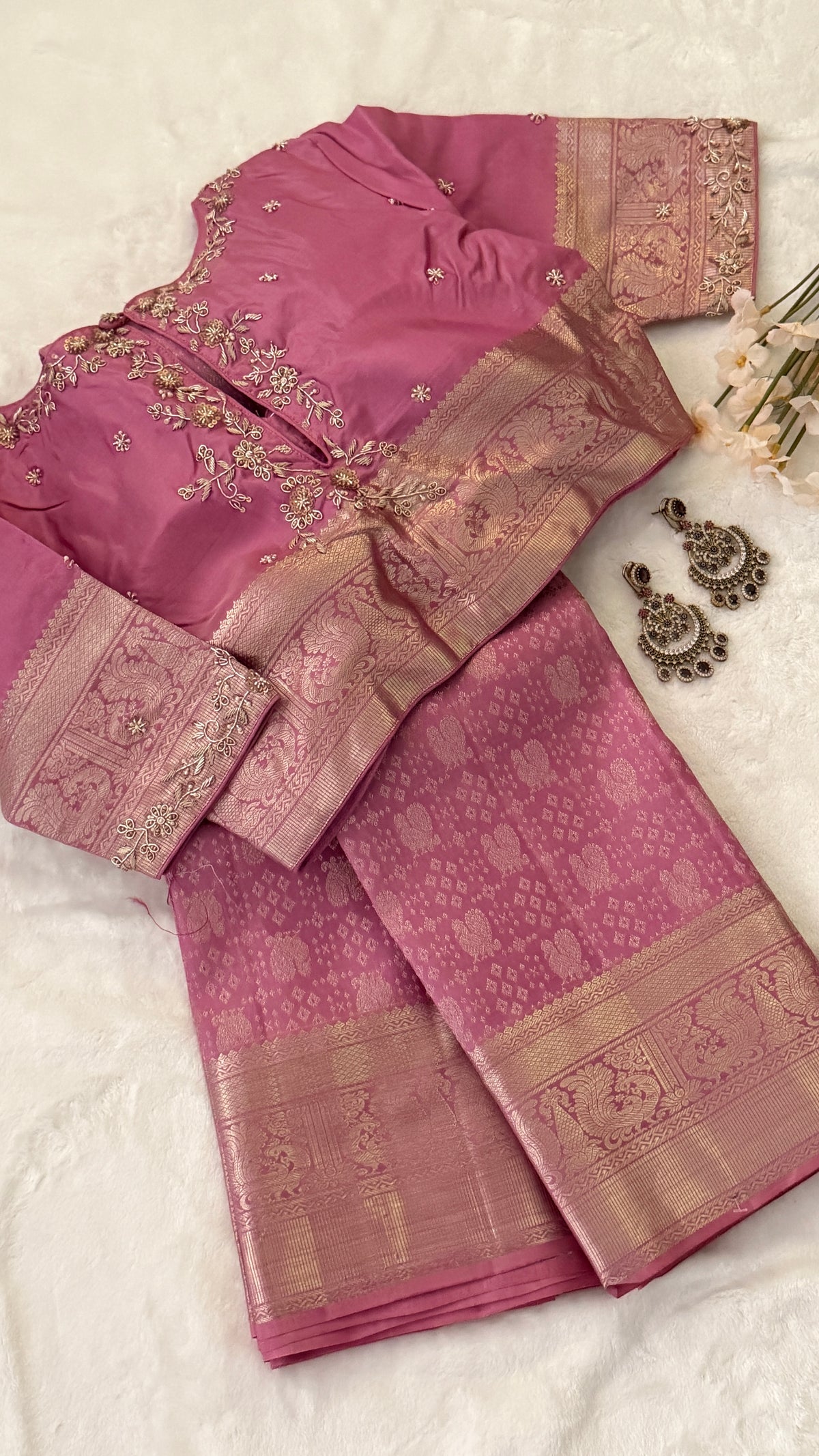 Lavender Kanchi Silk Saree