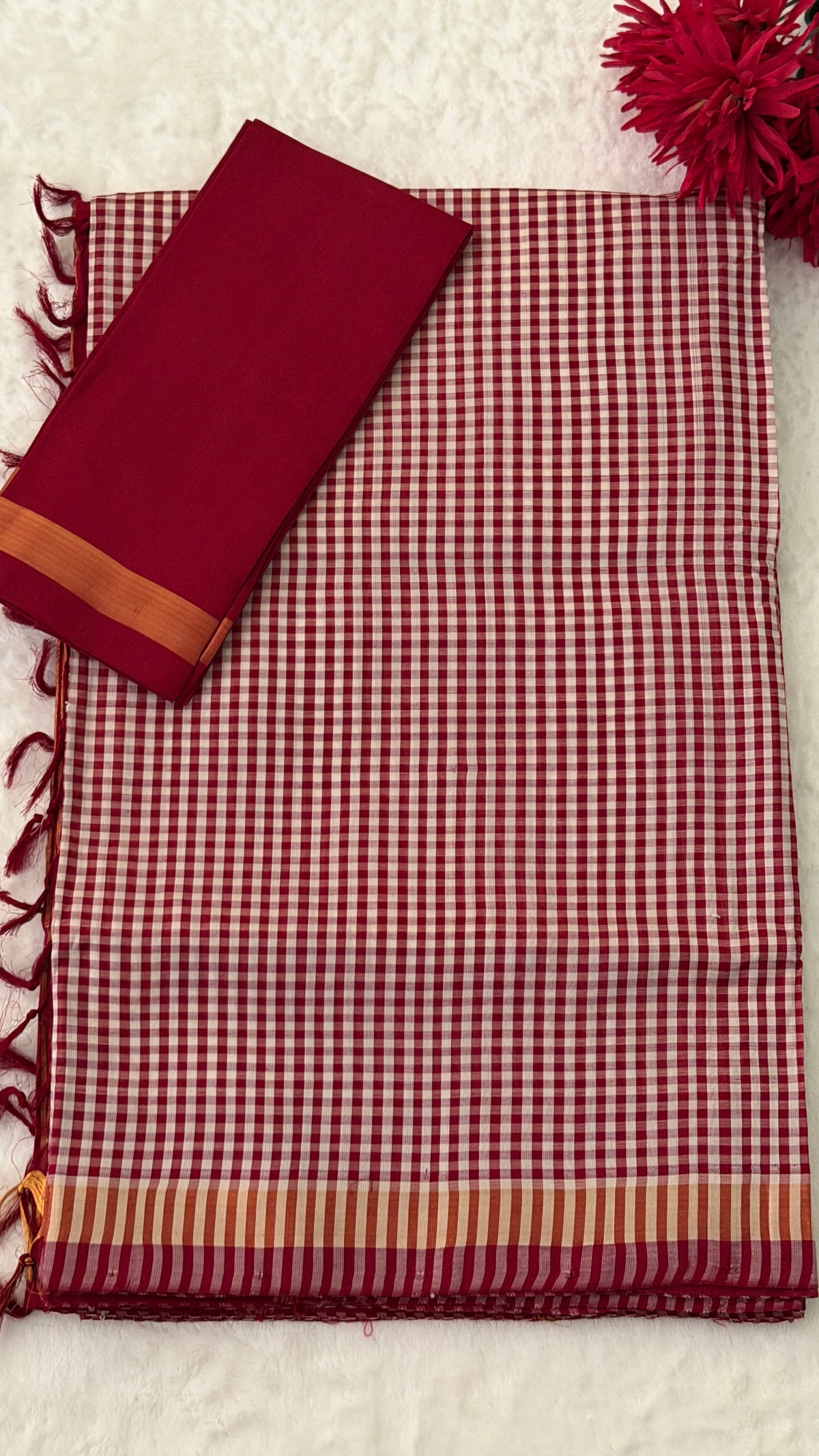 Maroon Venkatagiri Seiko Saree