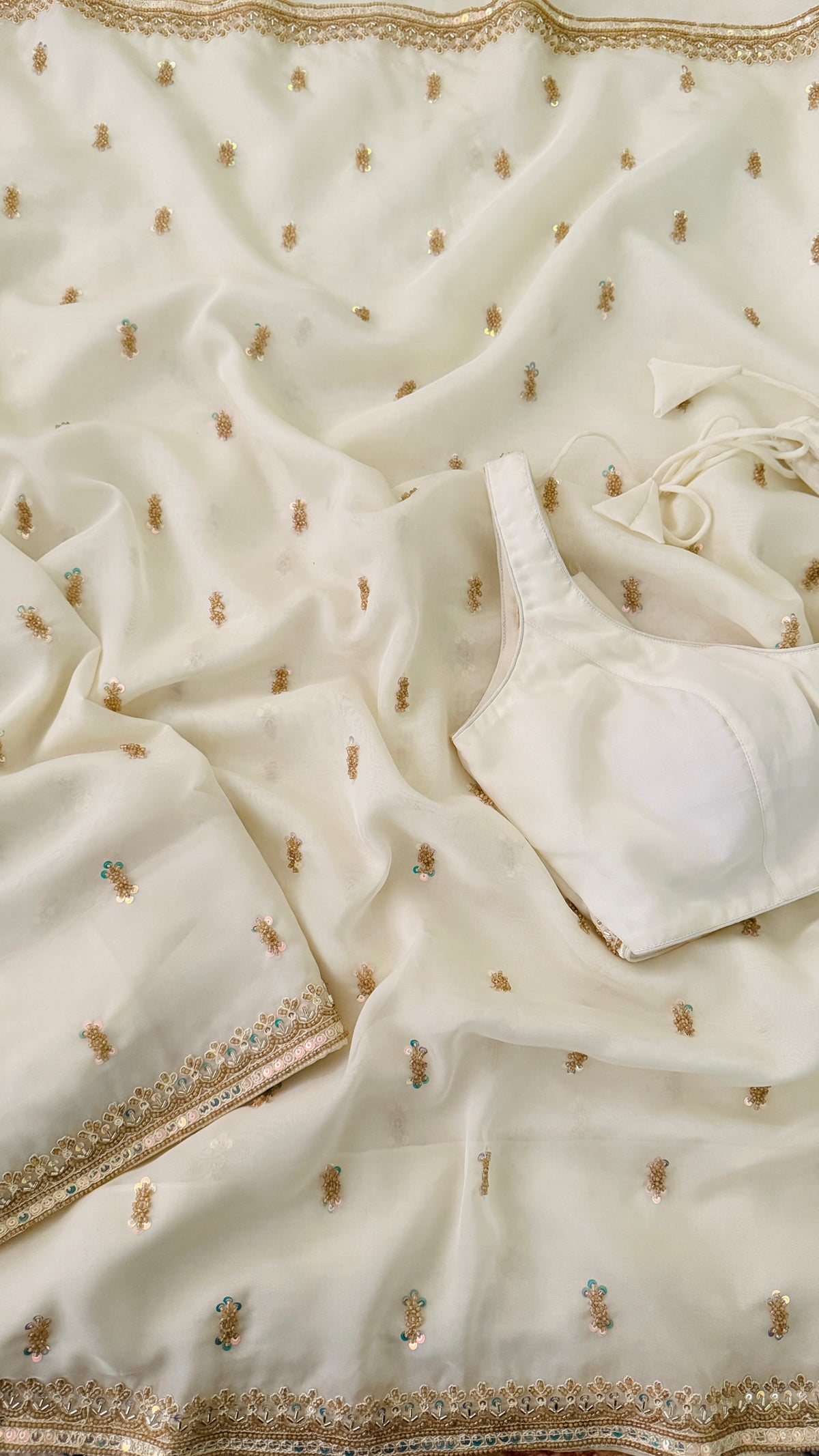 Off White Organza Saree