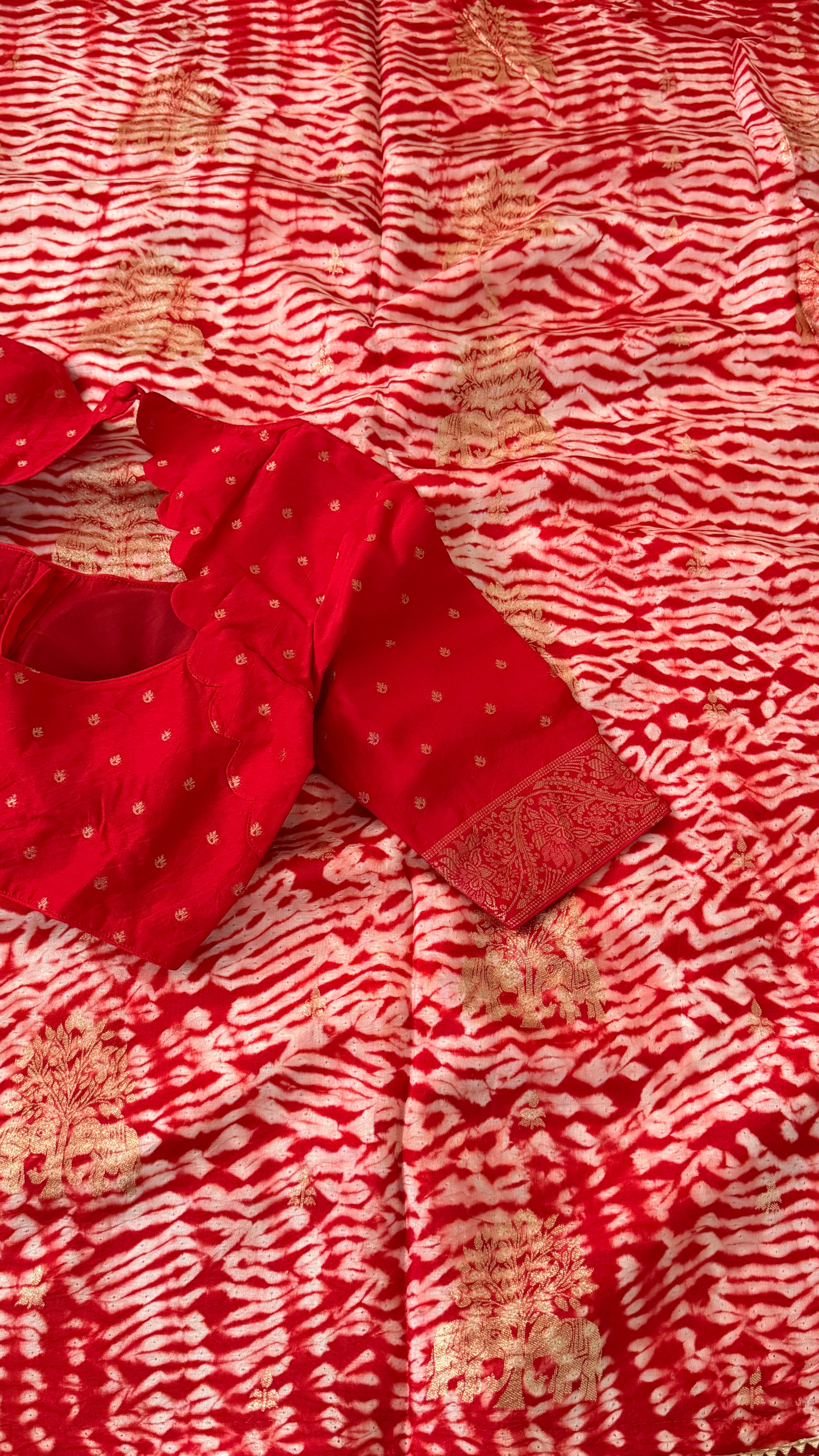 Red Dola Silk Saree