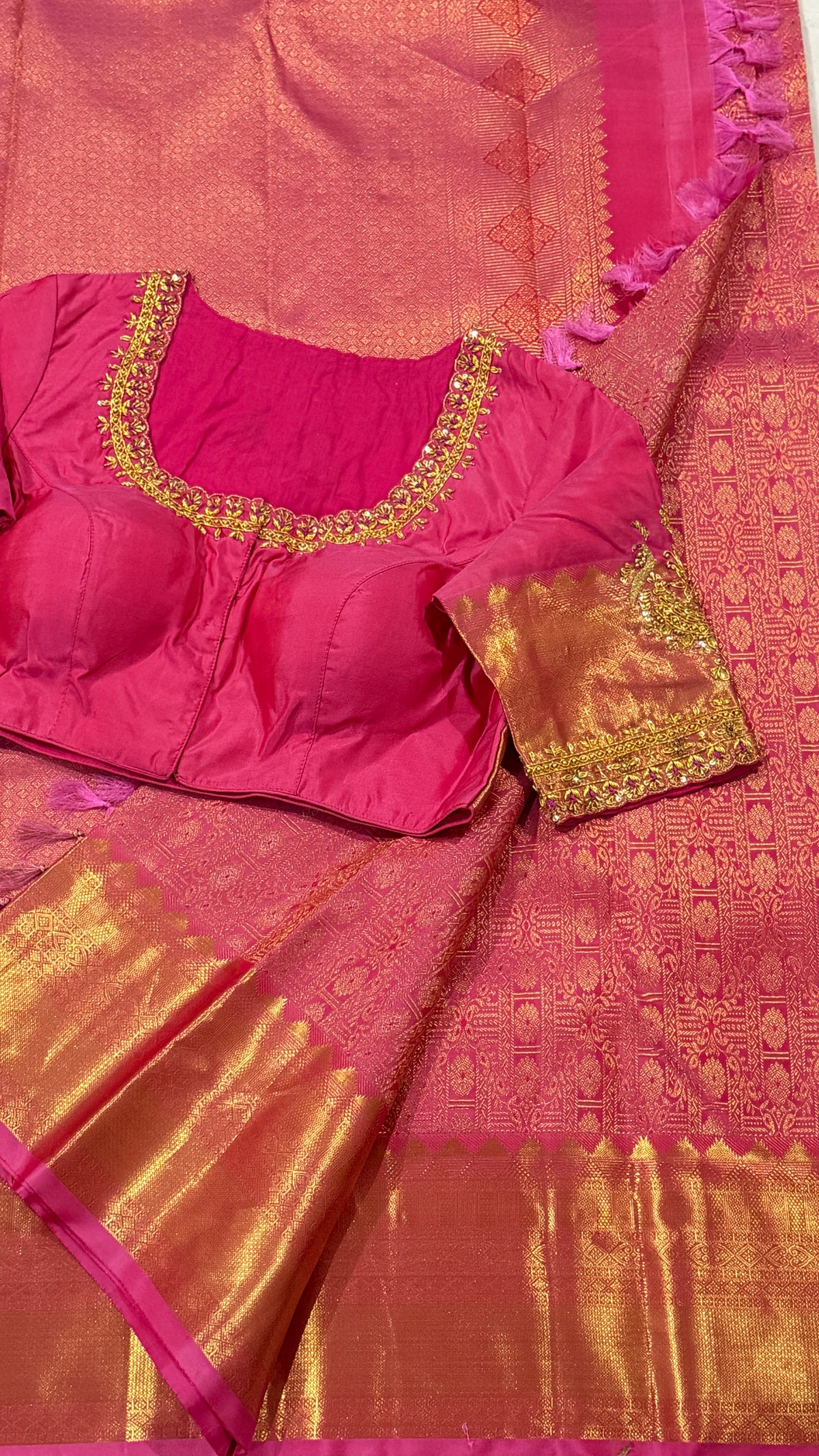 Pink Kanchi Silk Saree