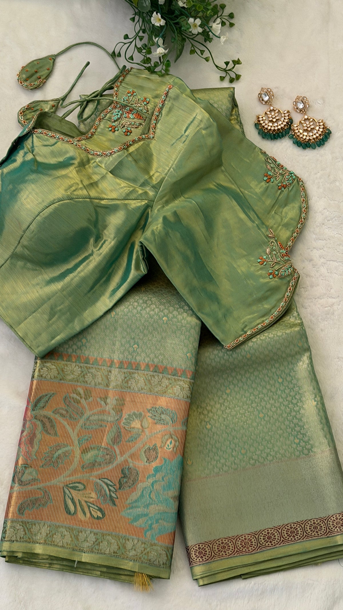 Soft Mint Green Kanchi Silk Saree