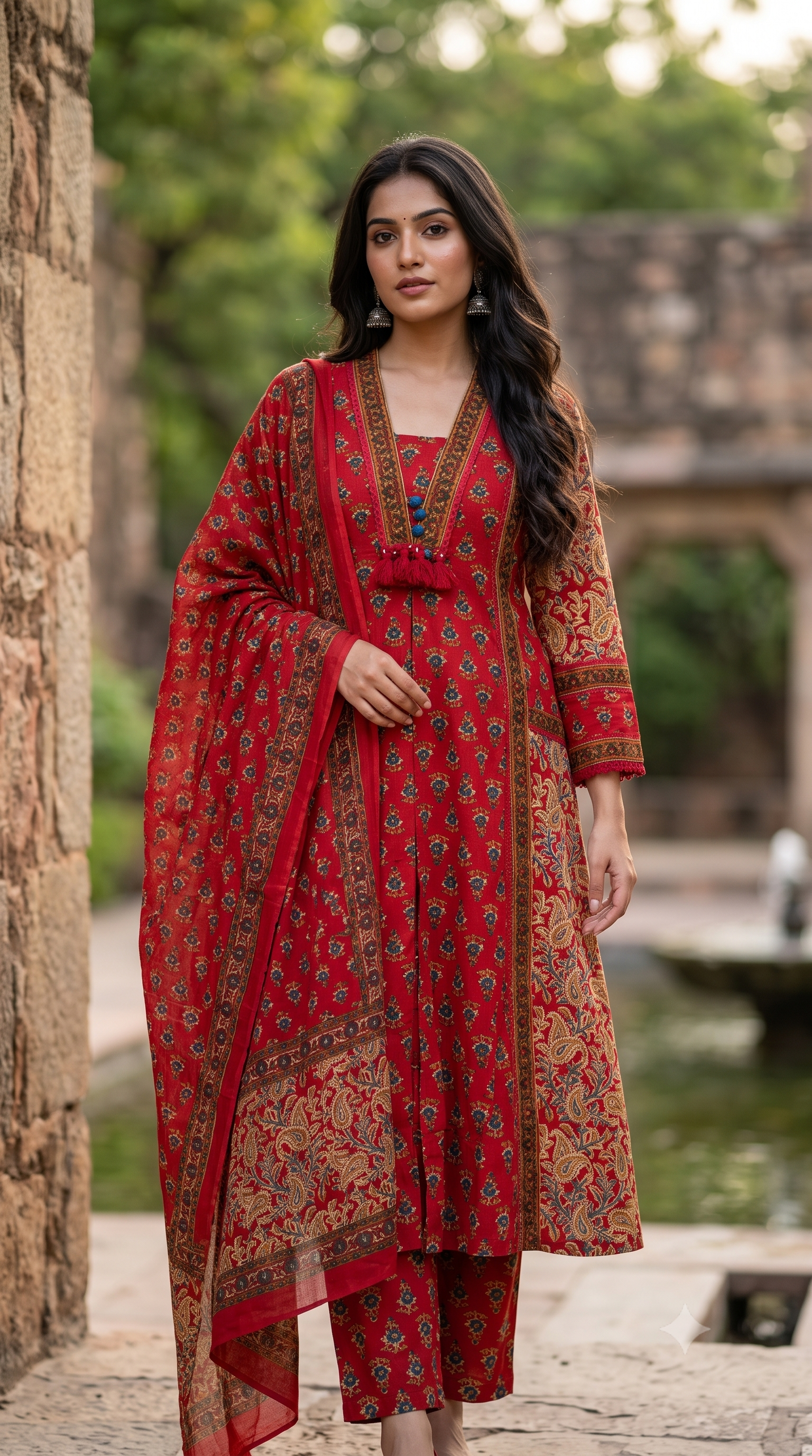 Maroon Cotton Salwar Suit