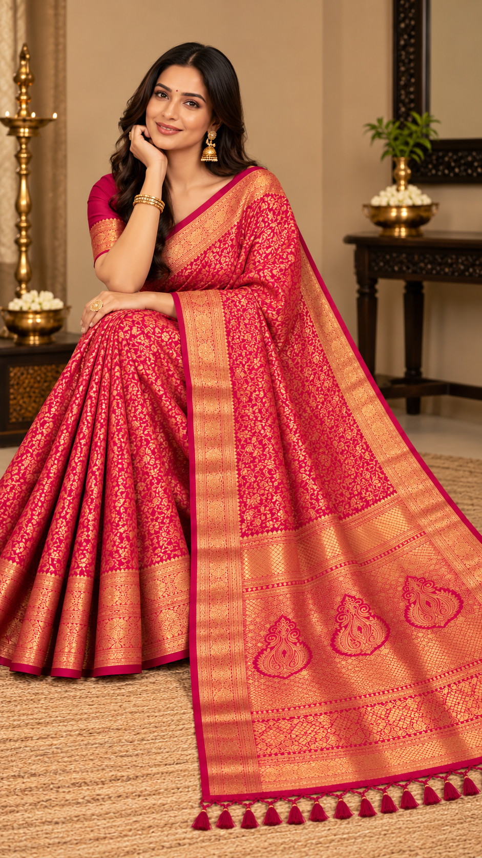 Pink Kanchi Silk Saree
