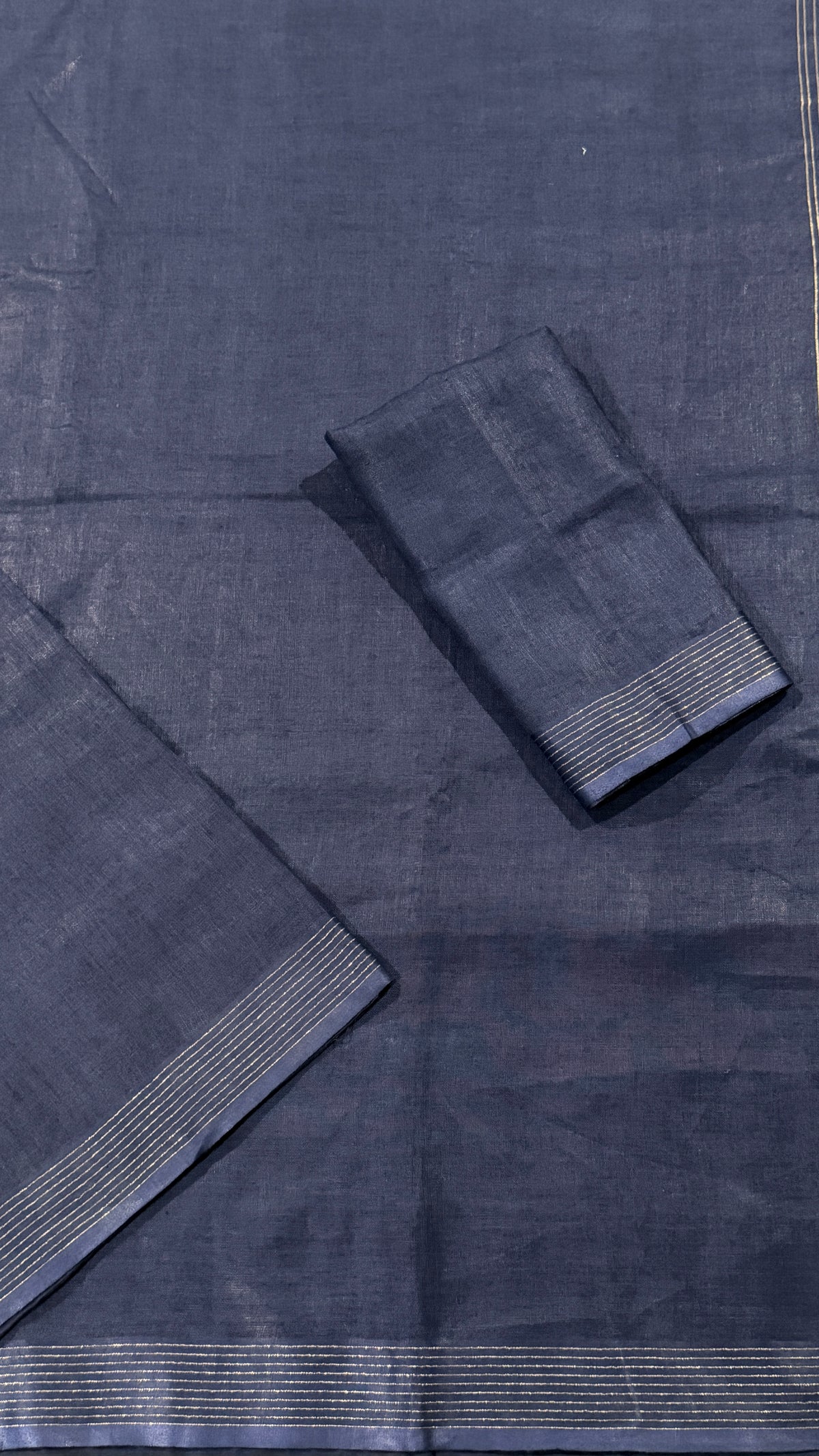 Blue Linen Saree